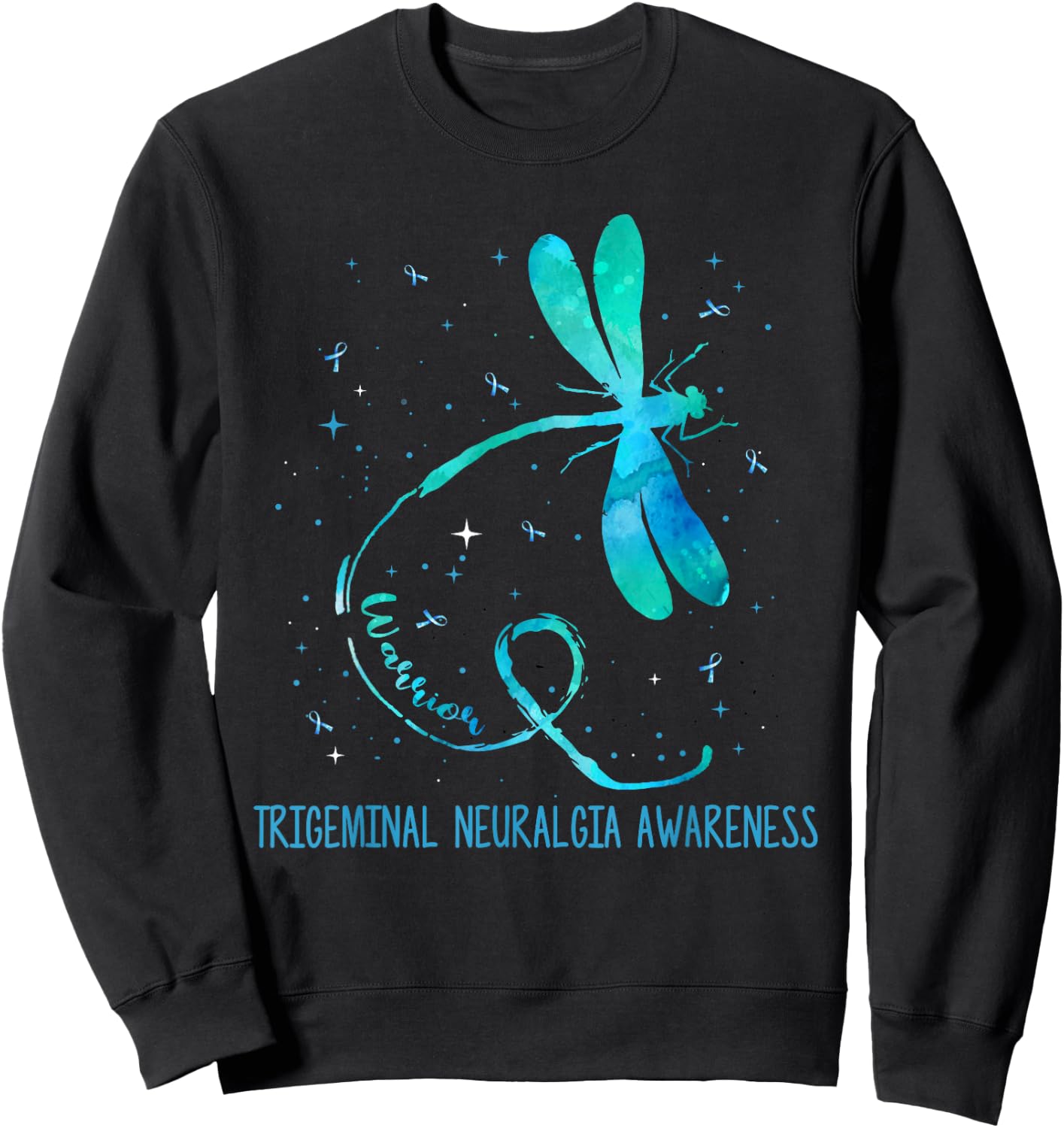 Ki Trigeminal Neuralgia Awareness Costume Dragonfly Ribbon Sweatshirt - Sweatshirt | Black