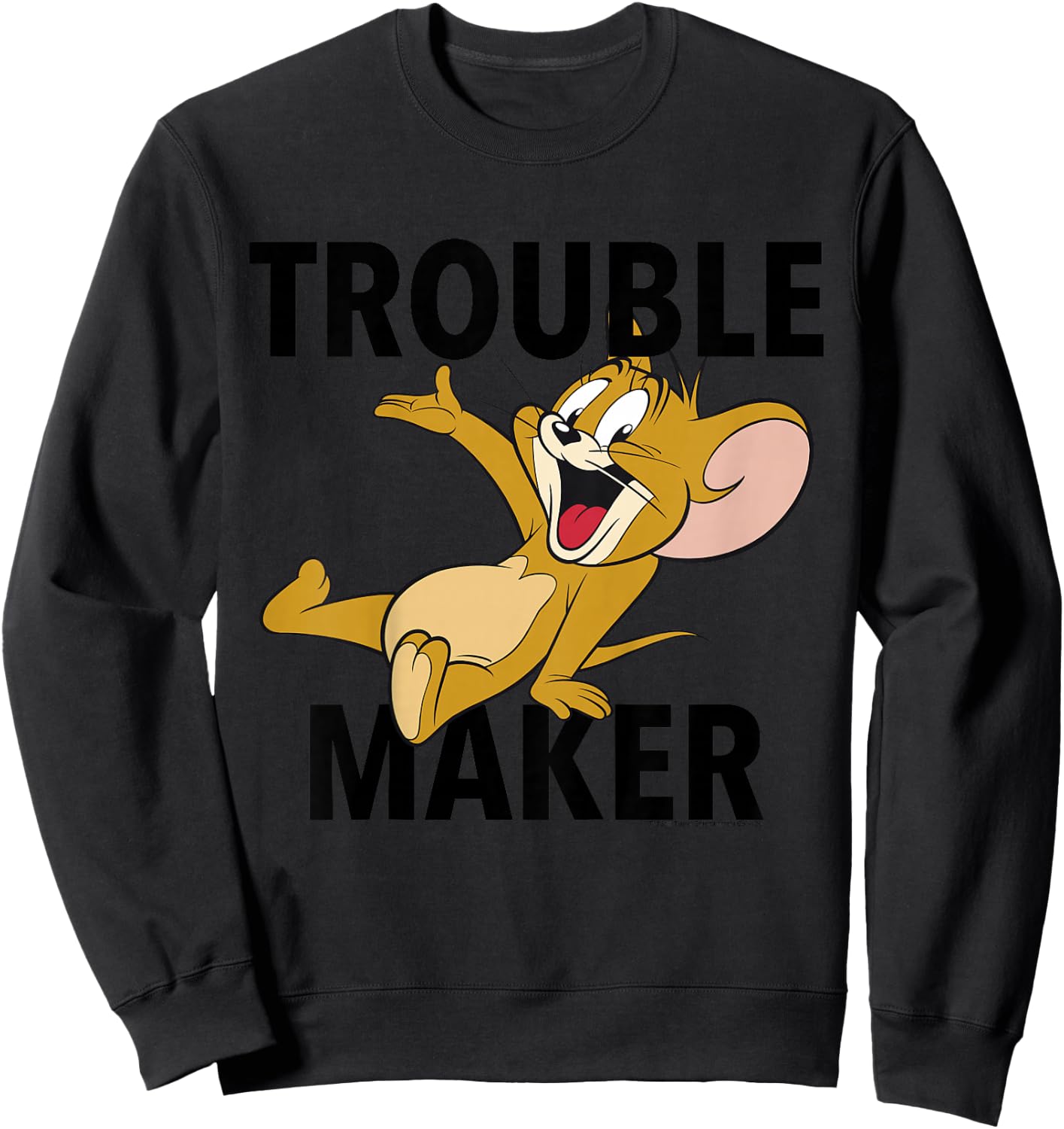 Kids Tom and Jerry Trouble Maker Portrait Sweatshirt - Sweatshirt | Black