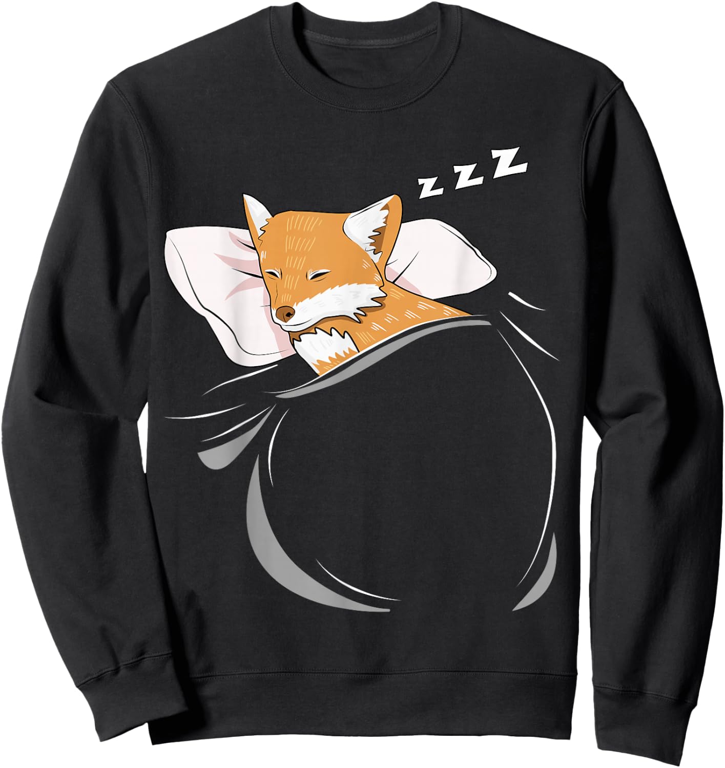 Fox Sleeping Animal Pajamas Nap PJs Outfit Gift Fox Sweatshirt - Sweatshirt | Black
