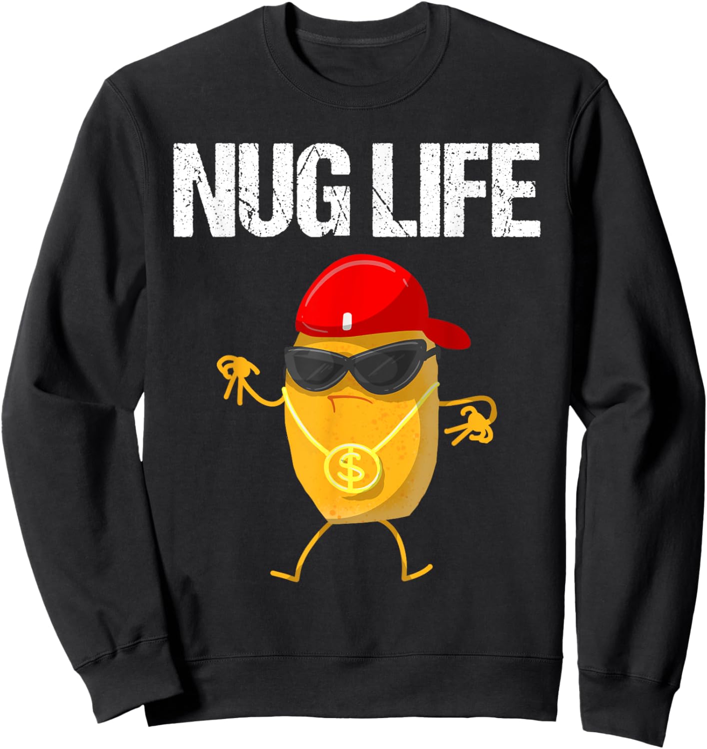 Cool Chicken Nugget Art For Boys Kids Chicken Nugget Lover Sweatshirt - Sweatshirt | Black
