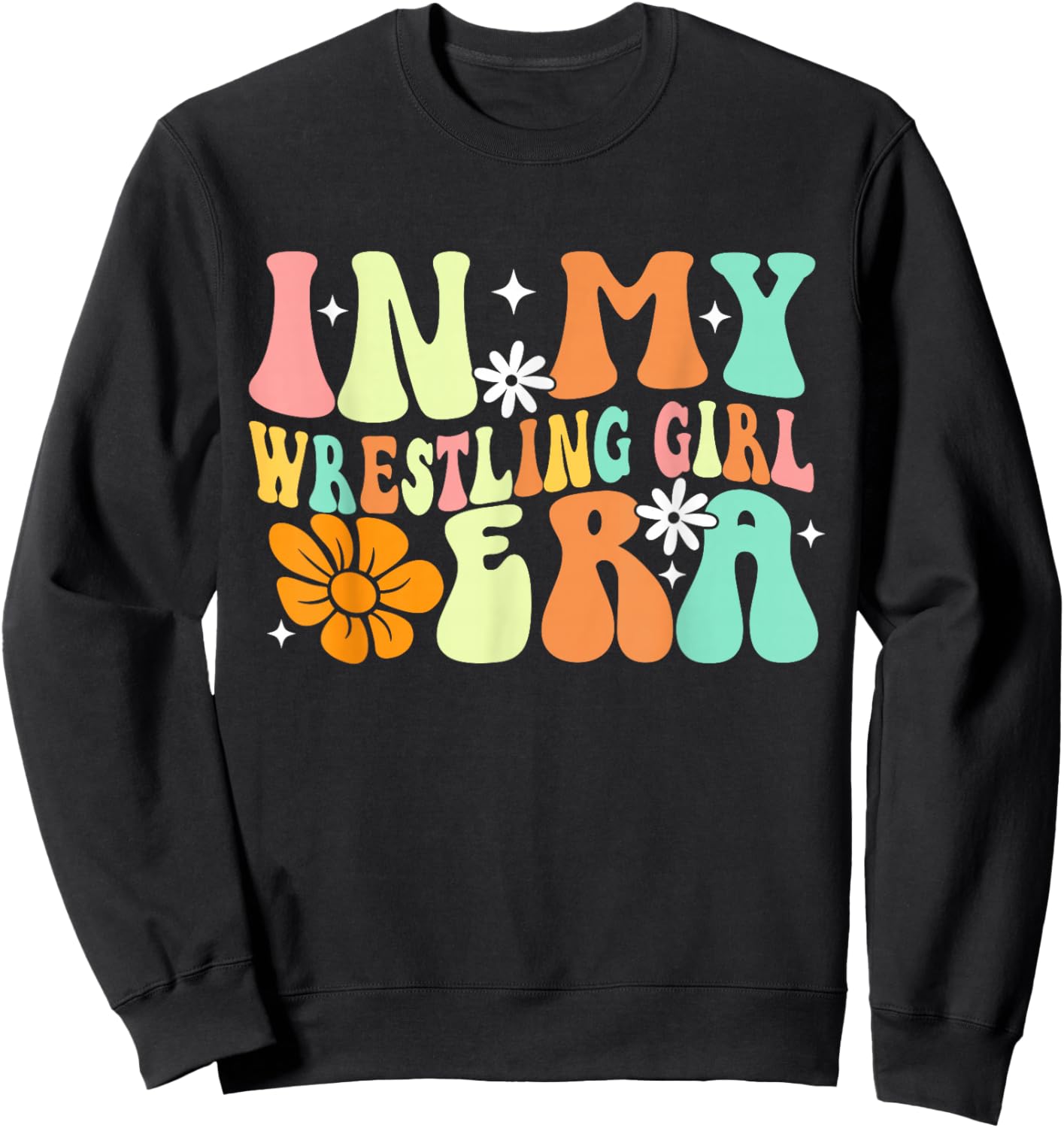 In My Wrestling Girl Era Wrestler Wrestle Groovy Women Sweatshirt - Sweatshirt | Black
