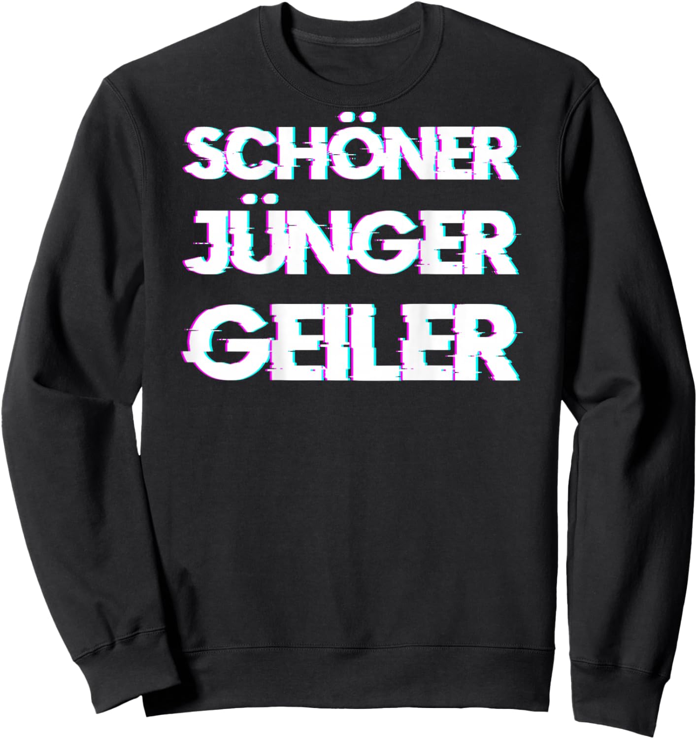 Schöner Jünger Geiler, Backprint Mallorca Malle Party Glitch Sweatshirt - Sweatshirt | Black