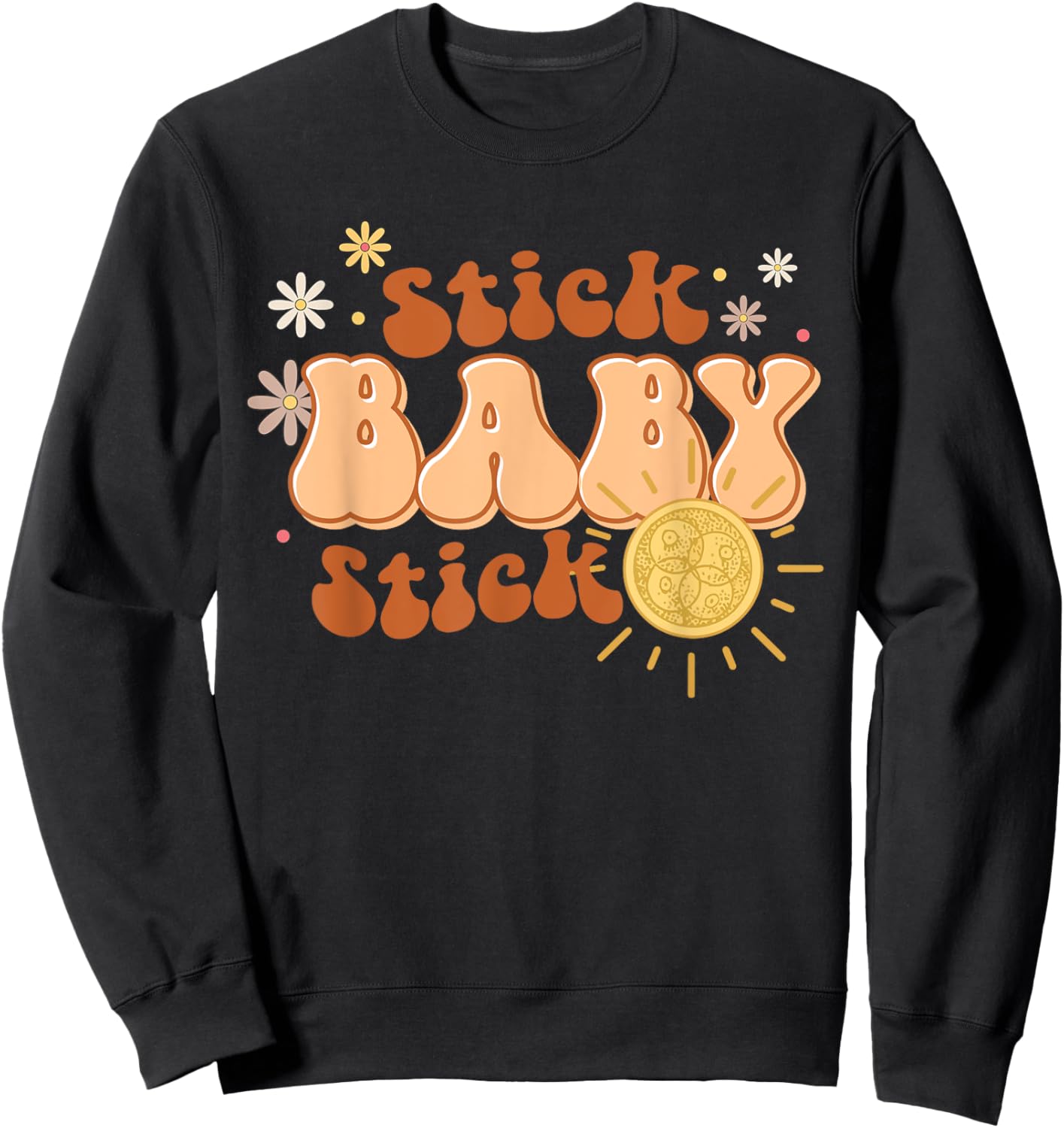 Retro Stick Baby Stick Funny IVF Transfer Day IVF Couple Sweatshirt - Sweatshirt | Black