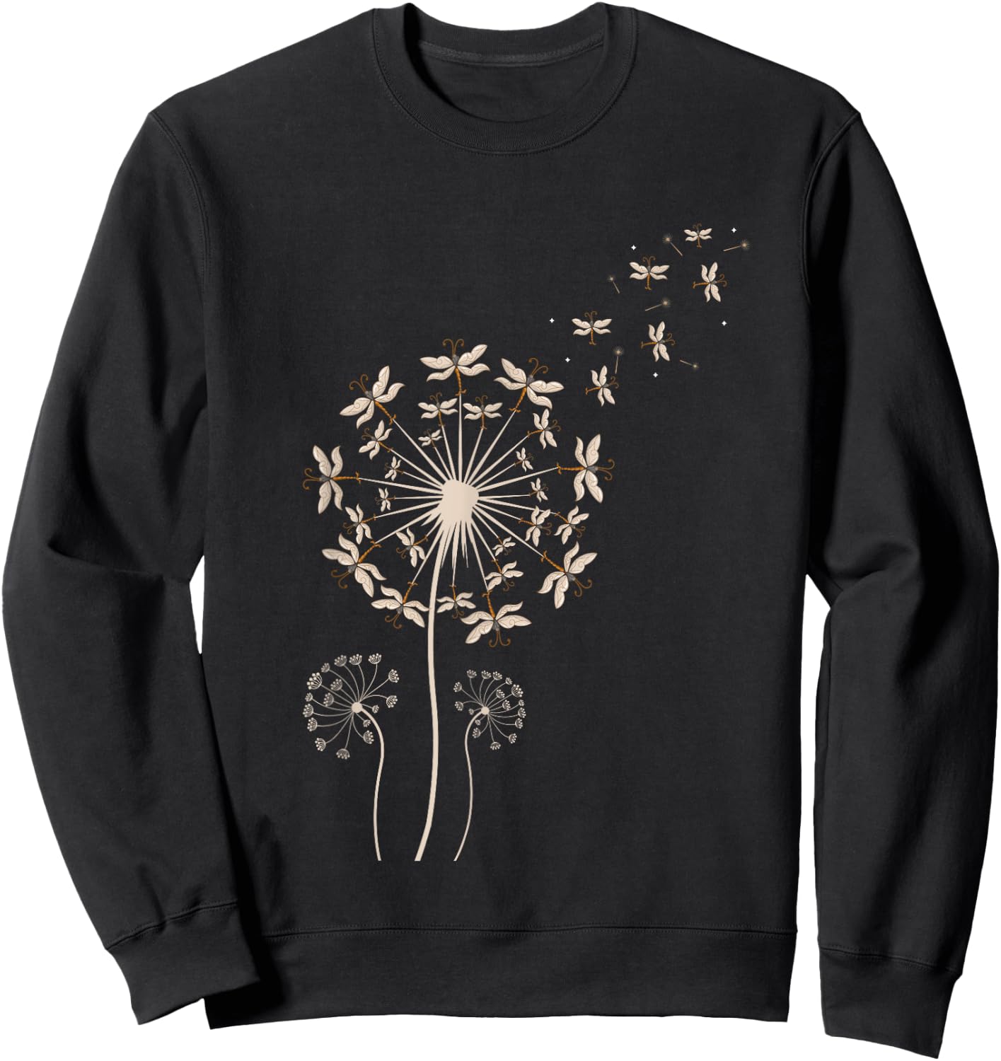 Dragonfly Dandelion Sweatshirt - Sweatshirt | Black