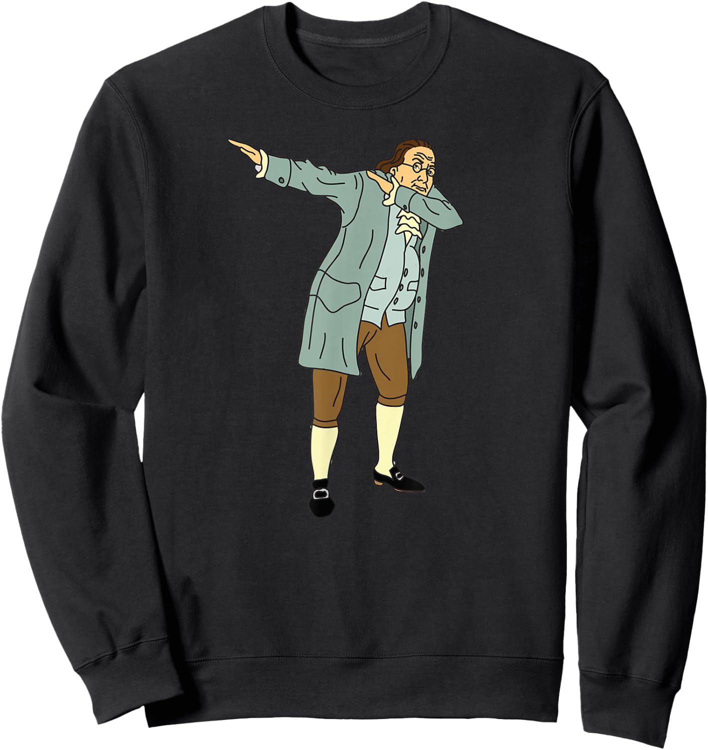 Founding Father 100 Dollar Bill Dabbing Benjamin Franklin Sweatshirt - Sweatshirt | Black