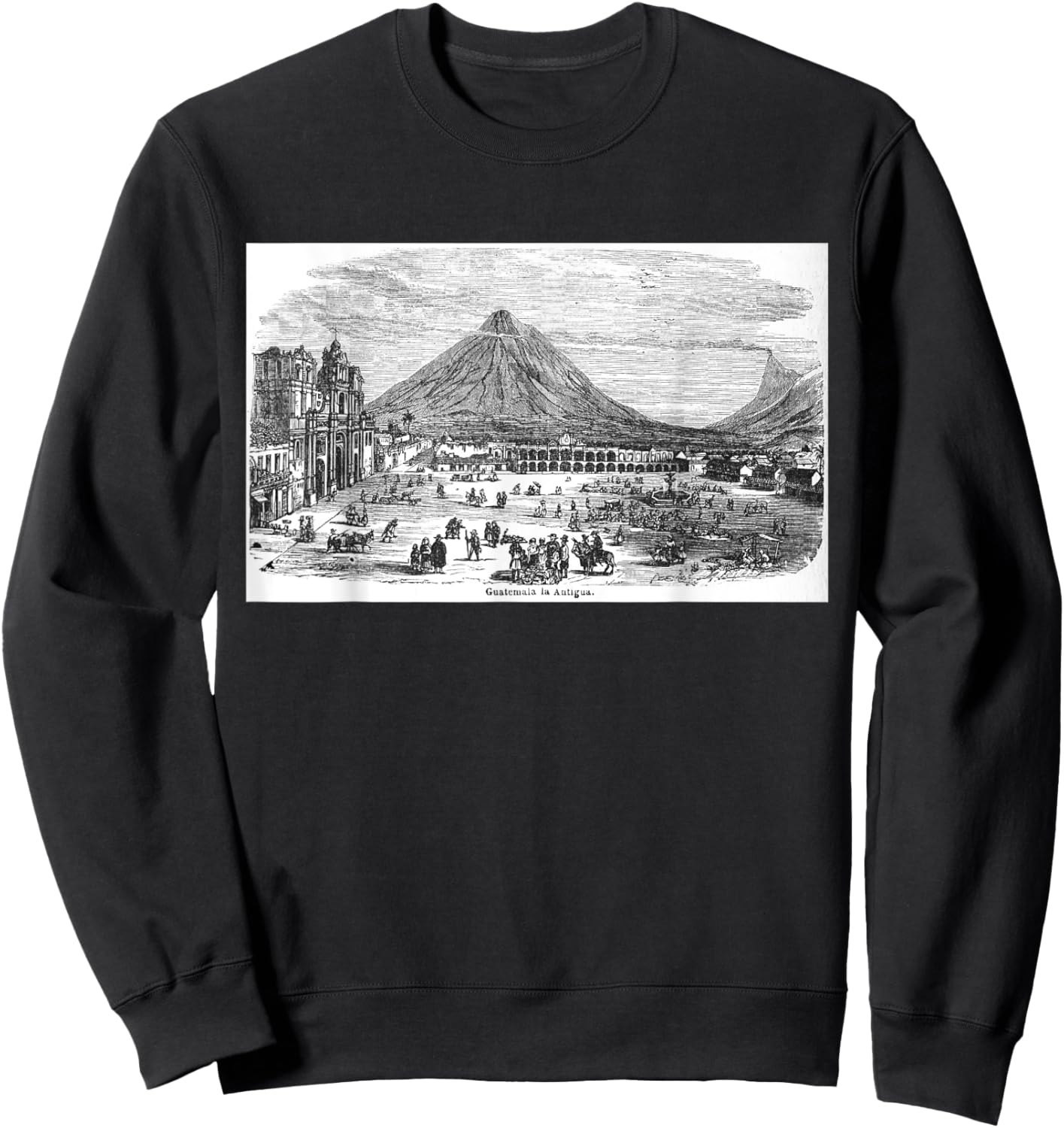 Antigua City Guatemala Vintage Sweatshirt - Sweatshirt | Black