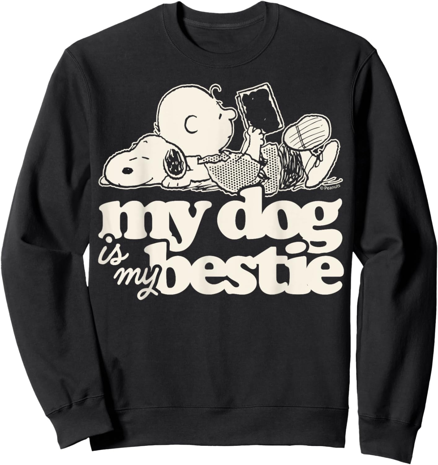 Peanuts - Snoopy And Charlie Brown My Dog Is My Bestie Sweatshirt - Sweatshirt | Black