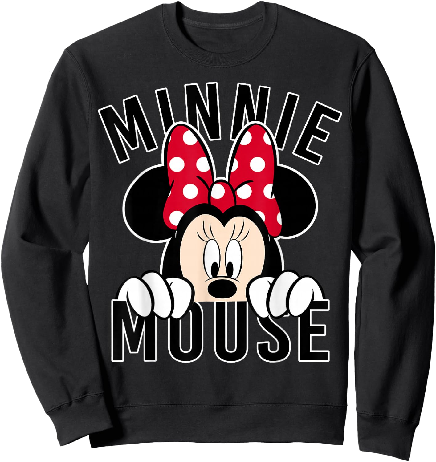 Disney - Minnie Rock the Dots Peeking Minnie Sweatshirt - Sweatshirt | Black