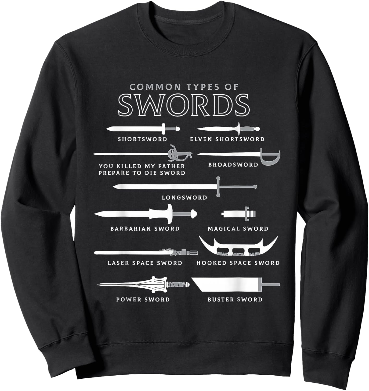 Types of Swords Sweatshirt - Sweatshirt | Black