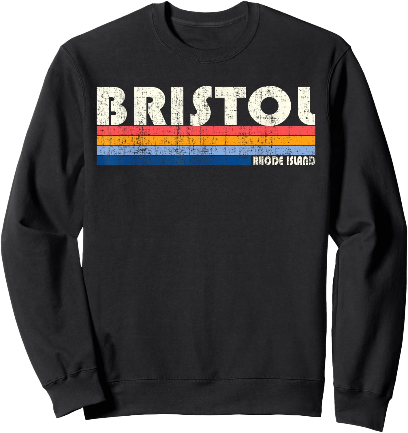 Vintage 70s 80s Style Bristol RI Sweatshirt - Sweatshirt | Black