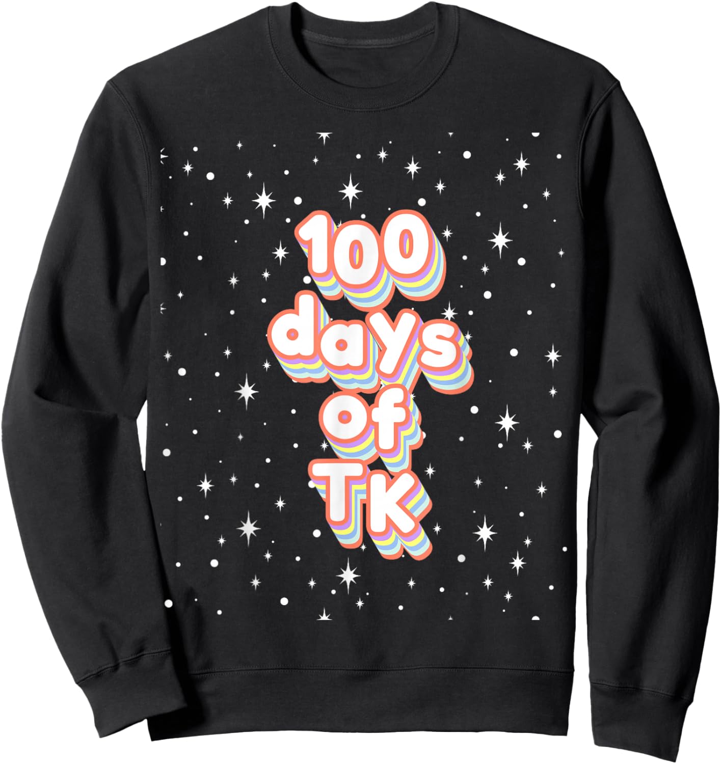 100th Day of School TK Cute 100 Days TK Midcentury Vintage Sweatshirt - Sweatshirt | Black