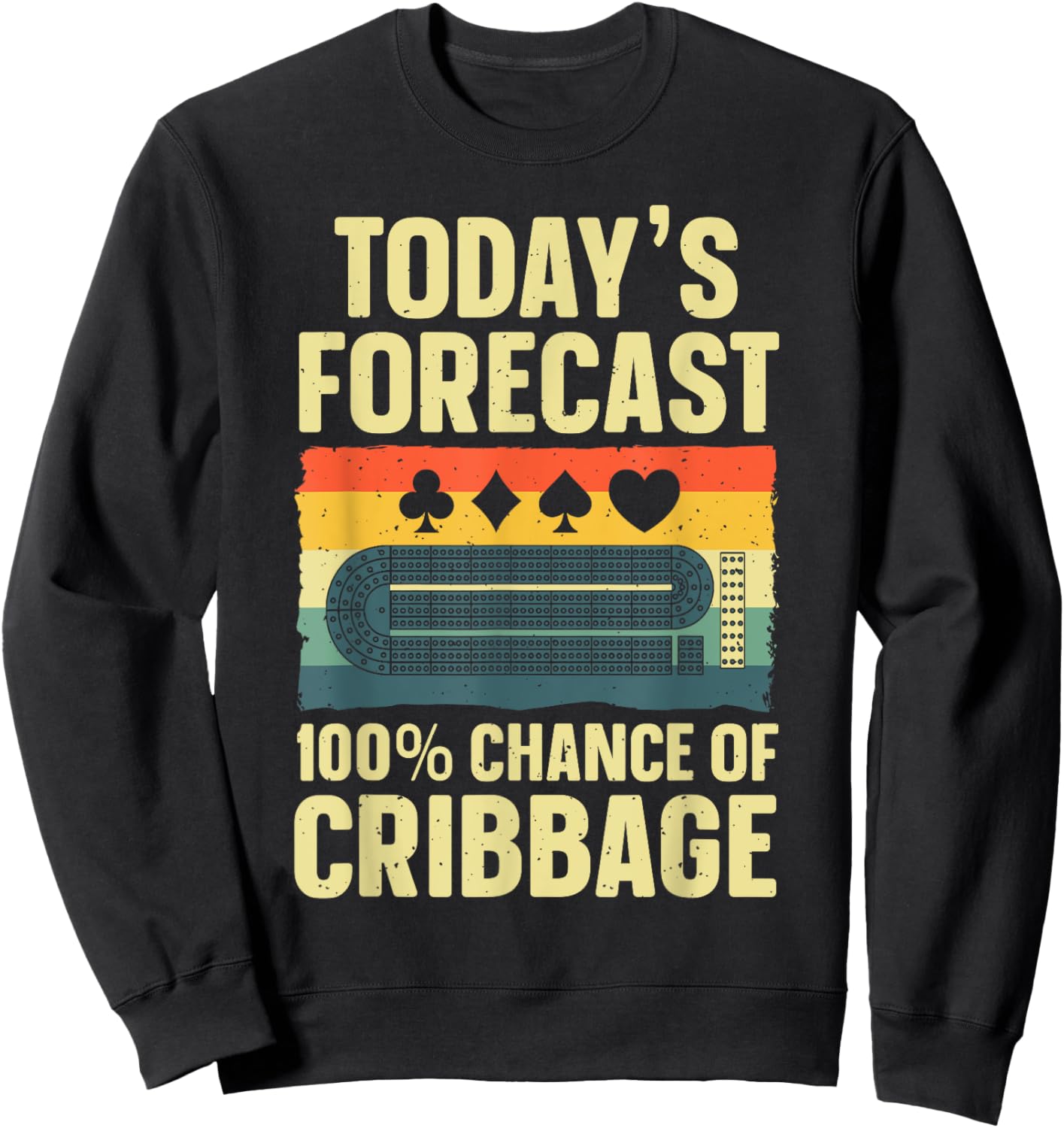 Funny Cribbage Design Women Kids Card Game Cribbage Sweatshirt - Sweatshirt | Black