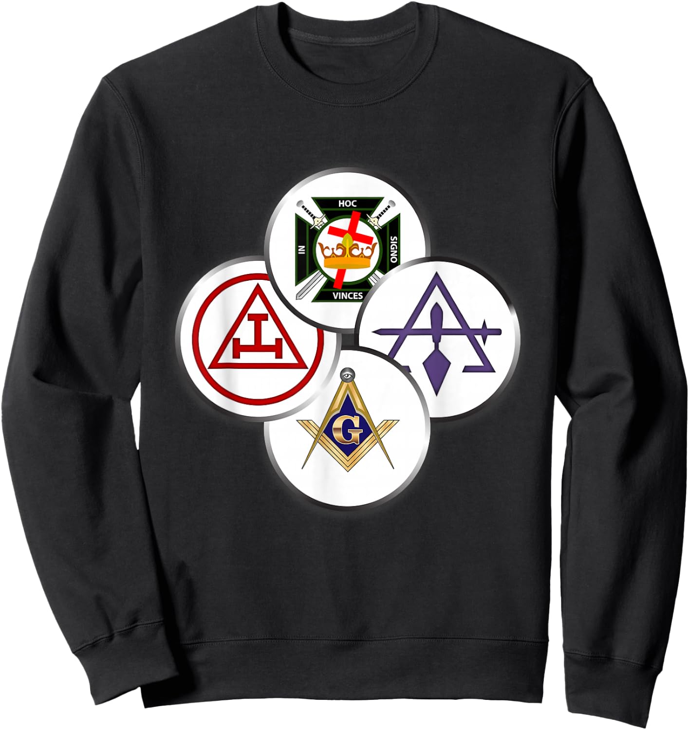York Rite Mason Circles Masonic Sweatshirt - Sweatshirt | Black