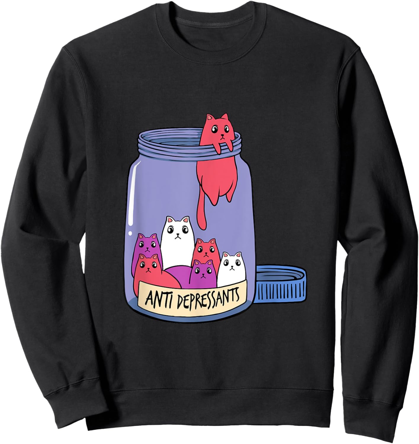 Cat Antidepressant Mental Health Kitten Doctor Pet Owner Sweatshirt - Sweatshirt | Black