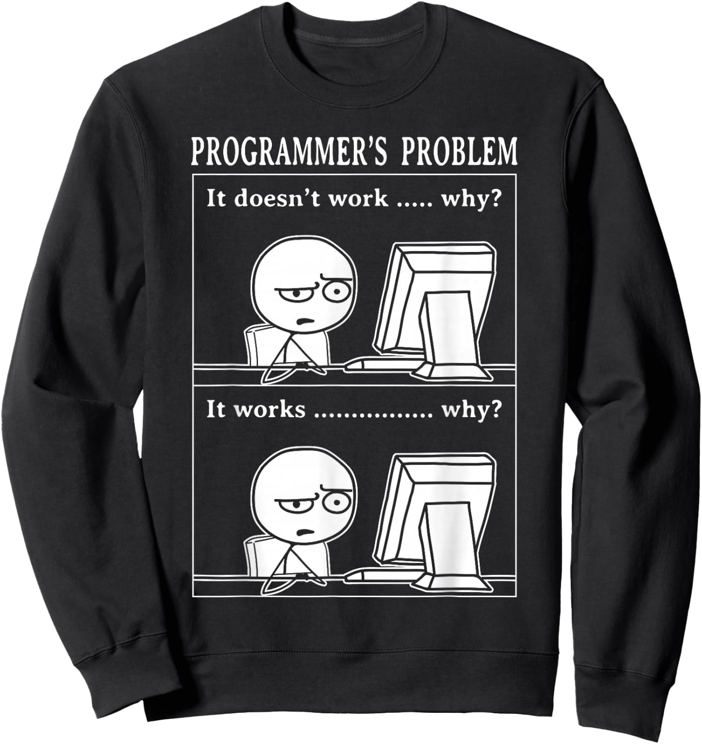 Programmer Funny Problem It Works Computer Science Nerd Sweatshirt - Sweatshirt | Black