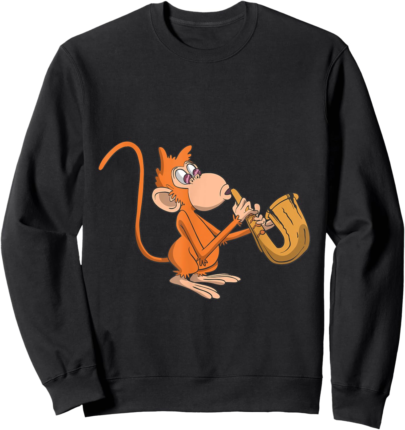 Monkey Plays The Saxophone Sweatshirt - Sweatshirt | Black