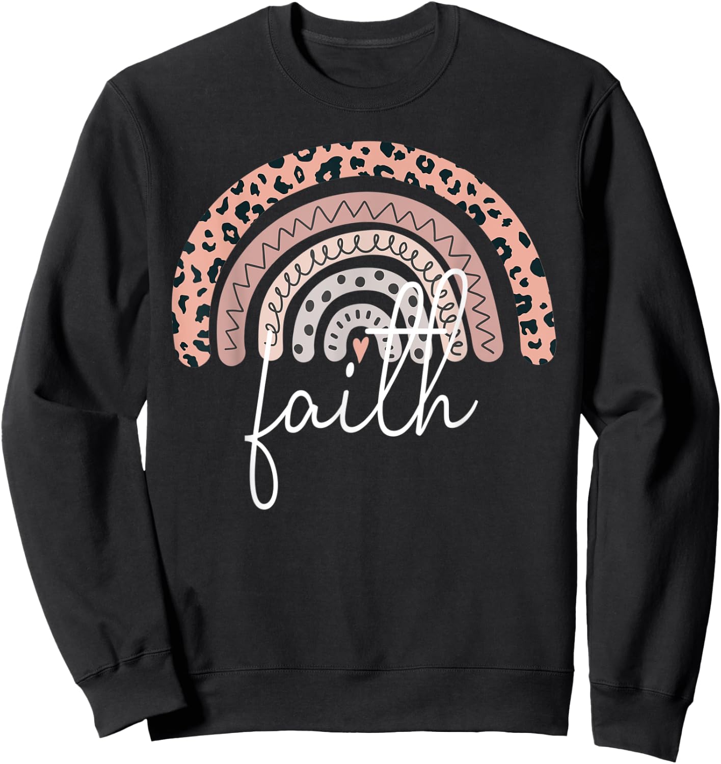 faith Name Personalized Cute Women Rainbow Appreciation Sweatshirt - Sweatshirt | Black