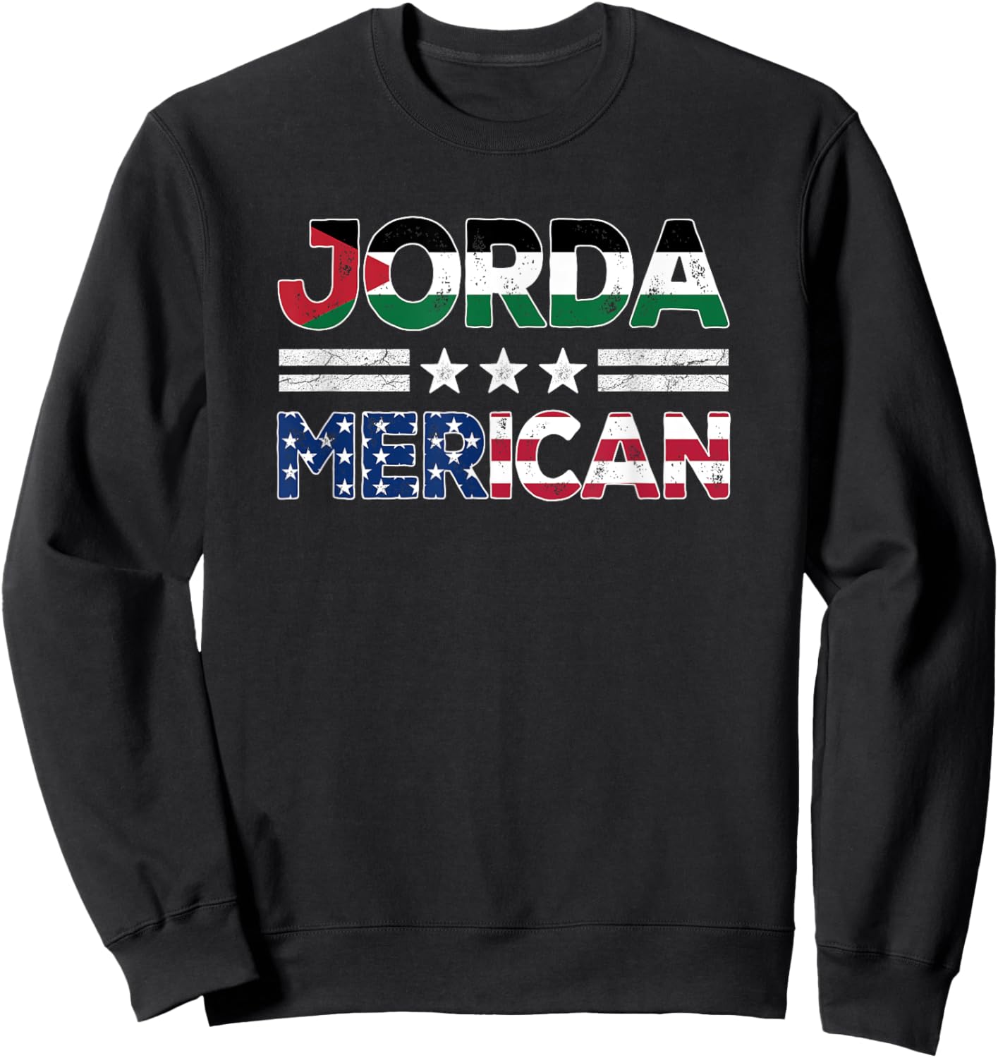 JordaMerican Half Jordanian American Flag US Dual Citizen Men Sweatshirt - Sweatshirt | Black