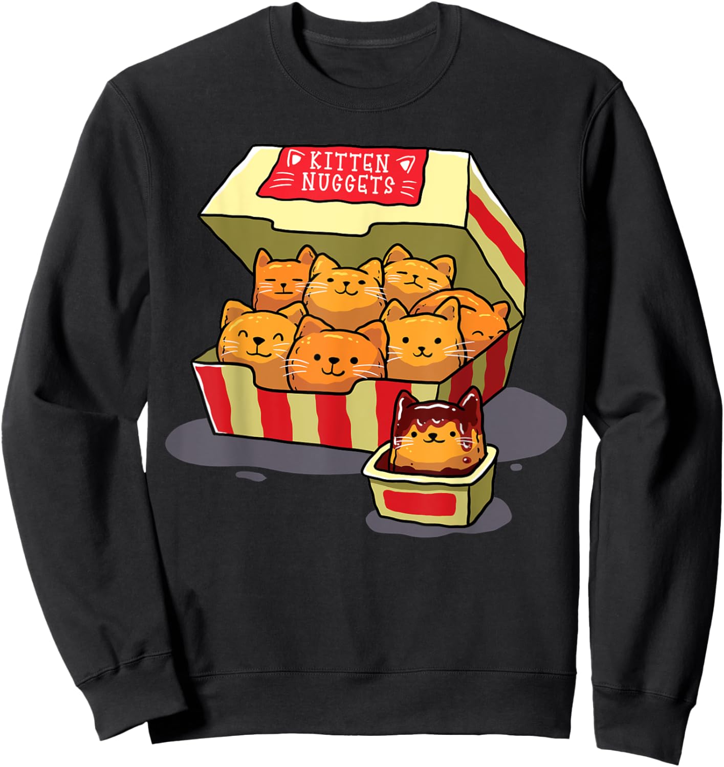 InGENIUS Funny Cat Owner Shirts & Gifts Kitten Nuggets Food Pun Cat Lover Gift Chicken Nuggets -Adults Black Small Sweatshirt - Sweatshirt | Black