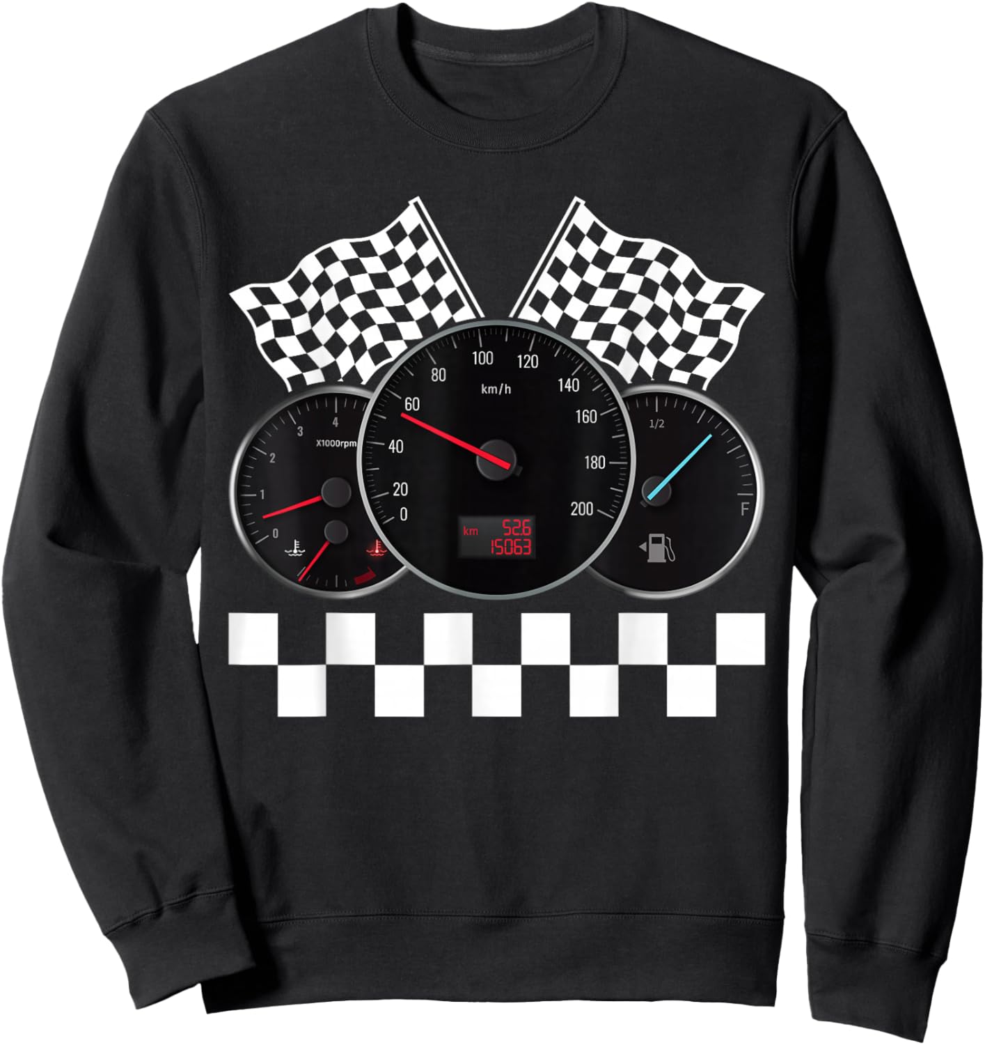 Checkered Flag Racing Sweatshirt - Sweatshirt | Black