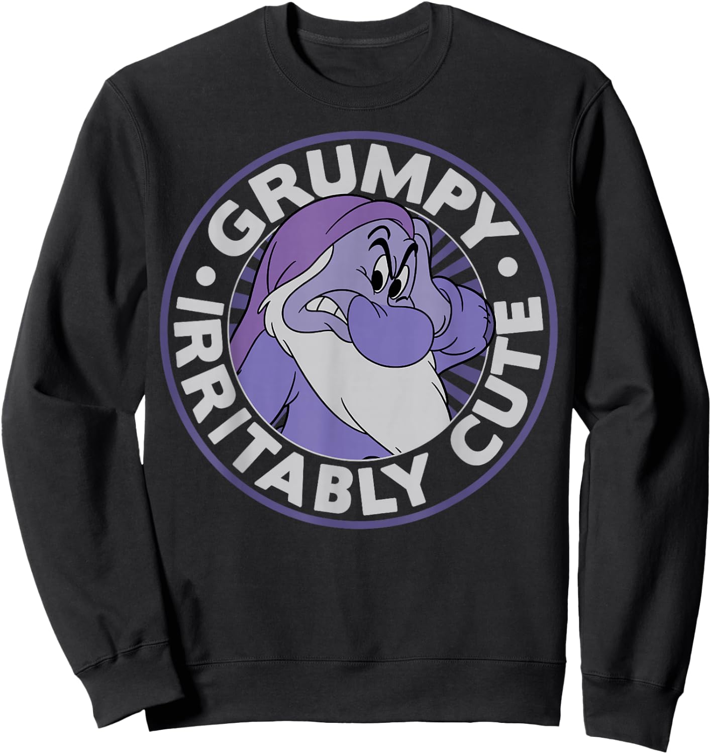 Disney Snow White Grumpy Irritably Cute Graphic Sweatshirt - Sweatshirt | Black