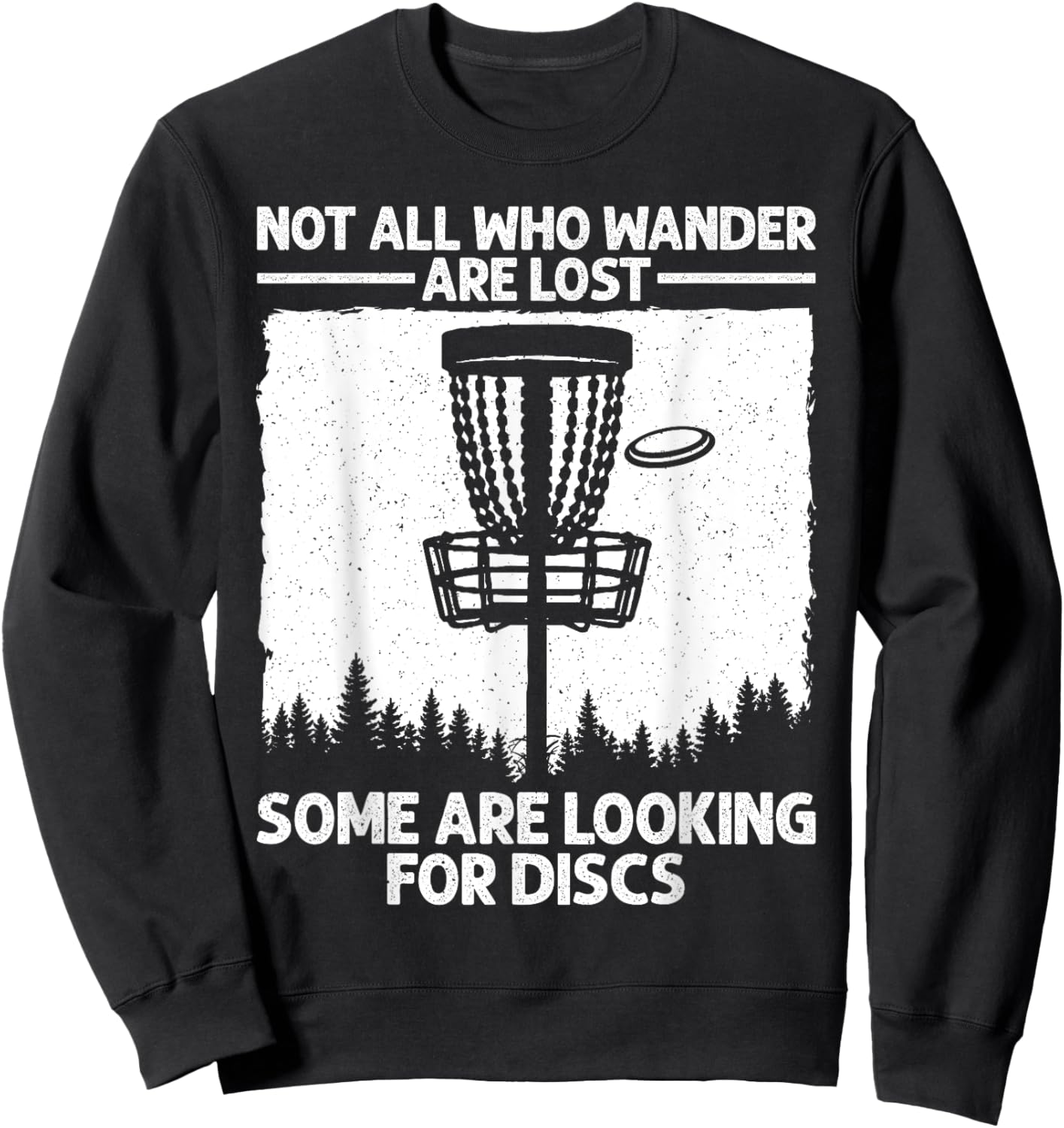 Funny Disc Golf Art Women Kids Disc Golfer Disc Golf Sweatshirt - Sweatshirt | Black