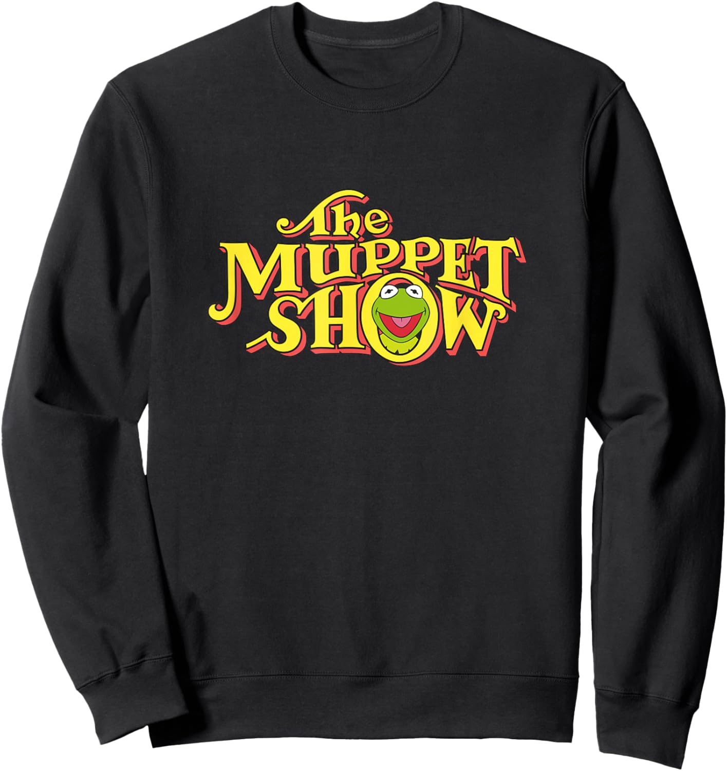 Disney The Muppets Show Kermit Neon Big Chest Text Logo V2 Sweatshirt - Sweatshirt | Black