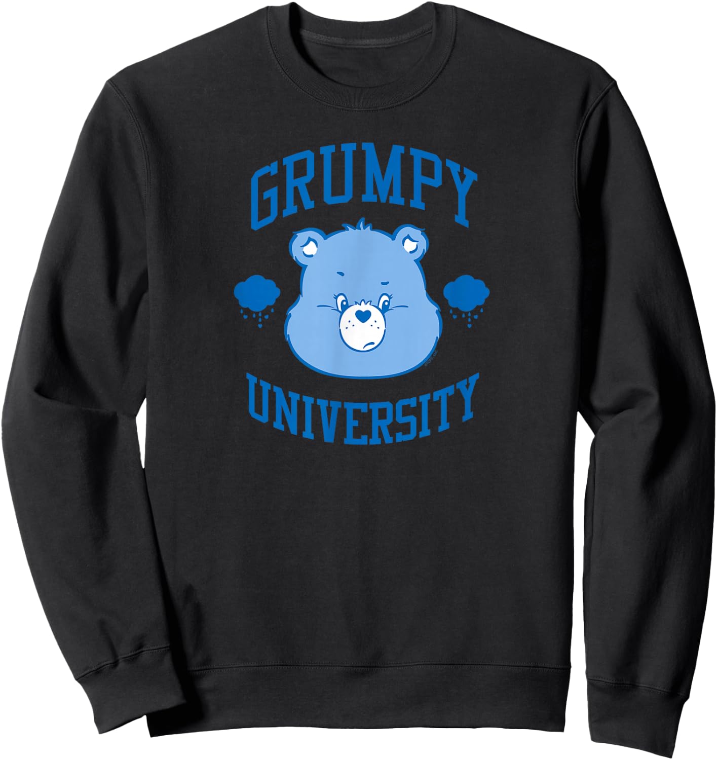 Care Bears Grumpy University Retro Cartoon Sweatshirt - Sweatshirt | Black