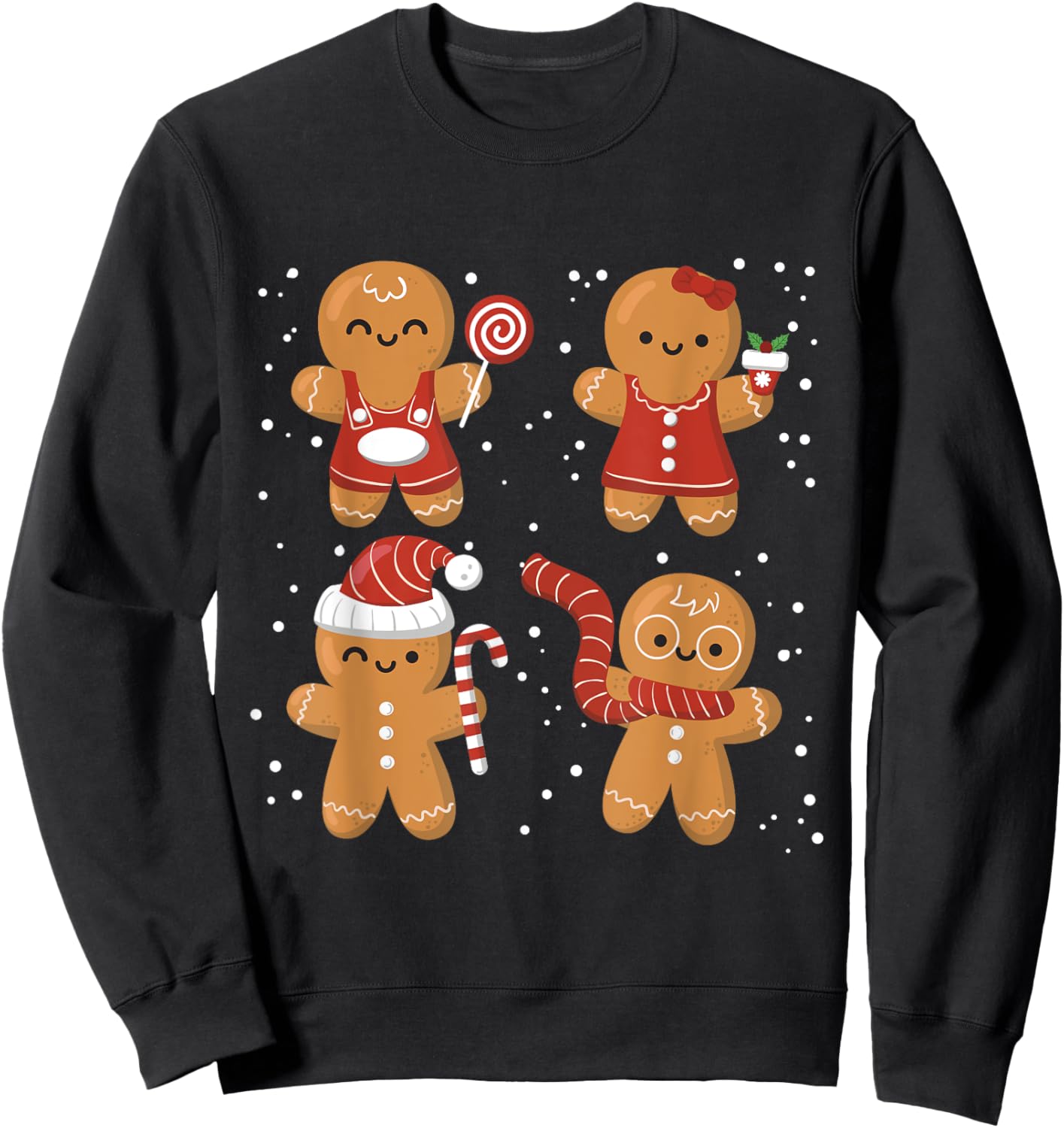 Gingerbread Man Cookie Cookie Funny Food Christmas Sweatshirt - Sweatshirt | Black