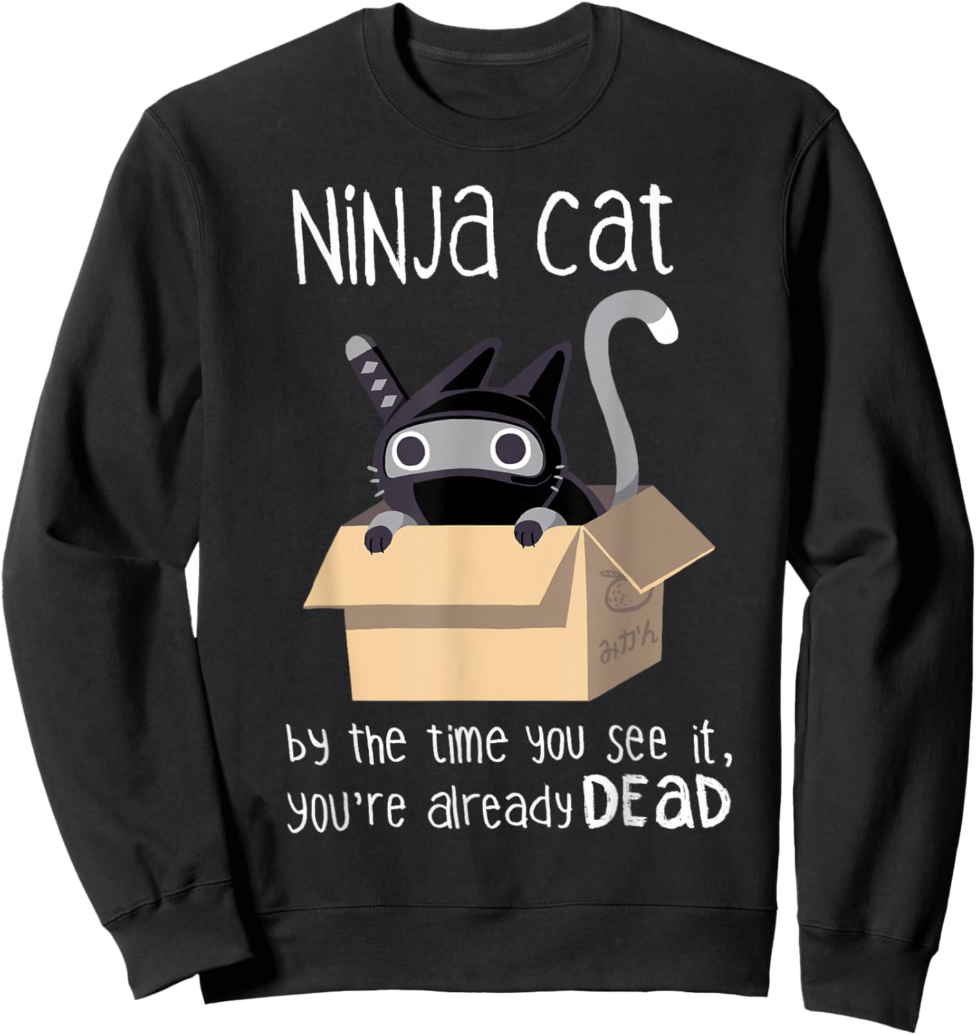 Cute Ninja Cat Sweatshirt - Sweatshirt | Black