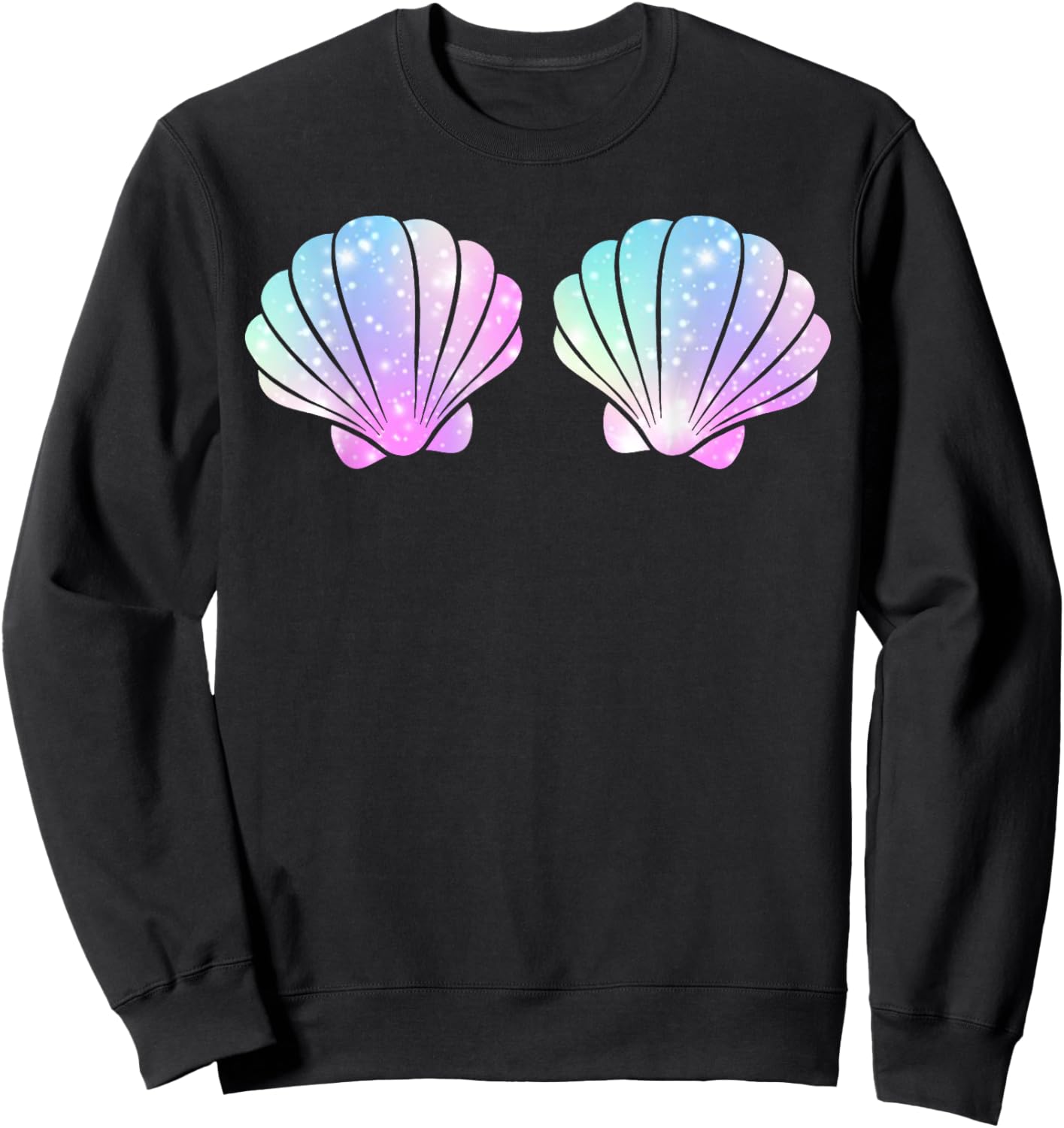 Cute Halloween Girl Costume, Mermaid Shell Bra Costume Women Sweatshirt - Sweatshirt | Black
