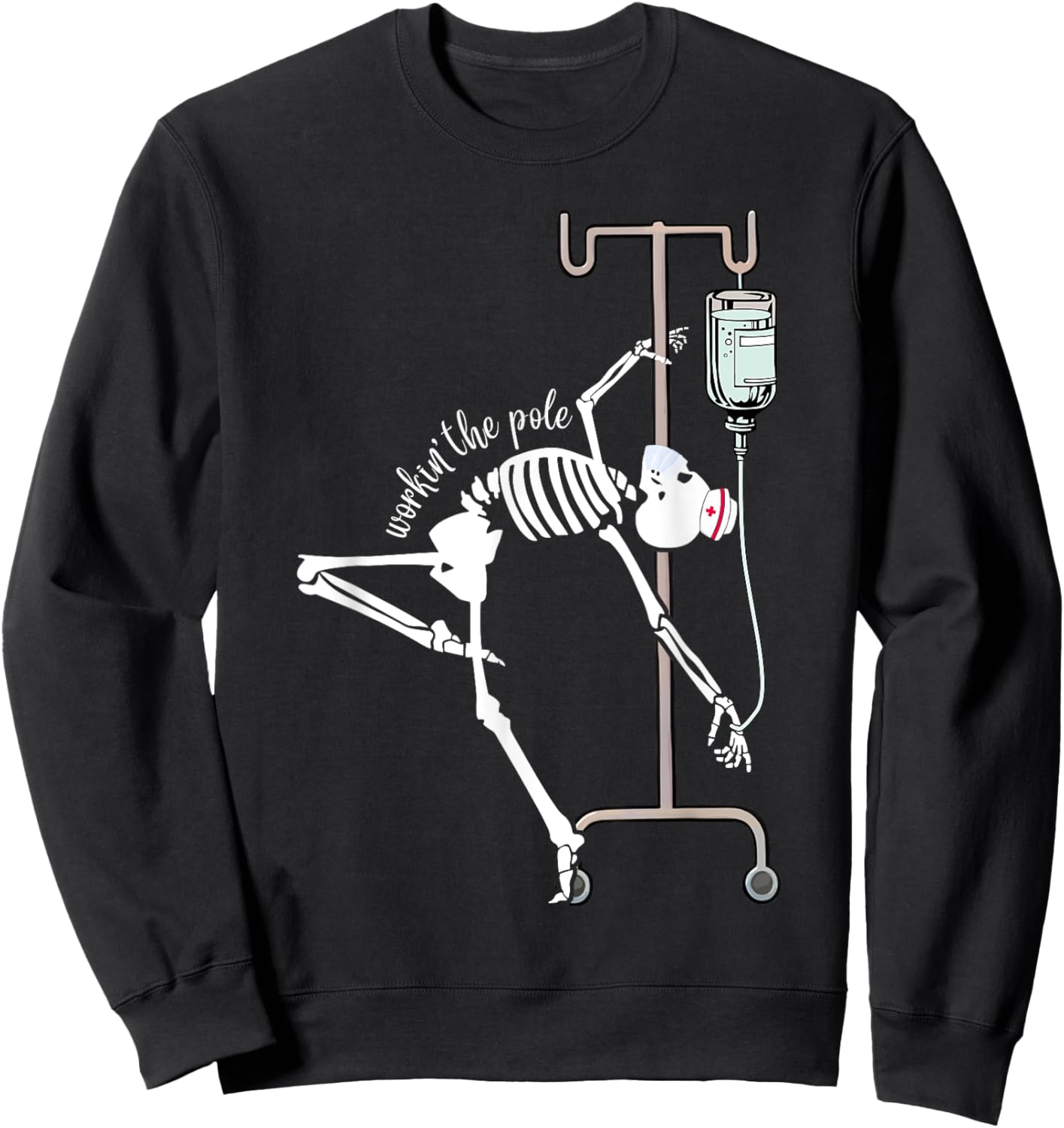 Emergency Room Nurse RN Funny ICU Skeleton Nurse Sweatshirt - Sweatshirt | Black