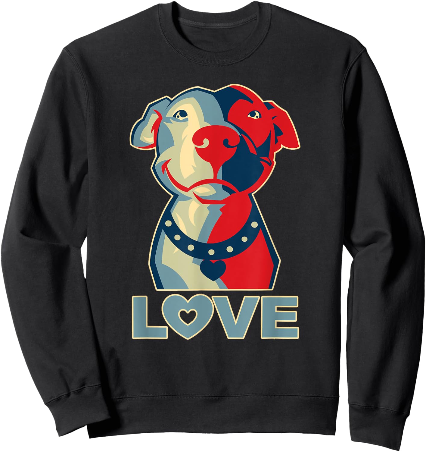 Pitbull Love Graphic Sweatshirt - Sweatshirt | Black