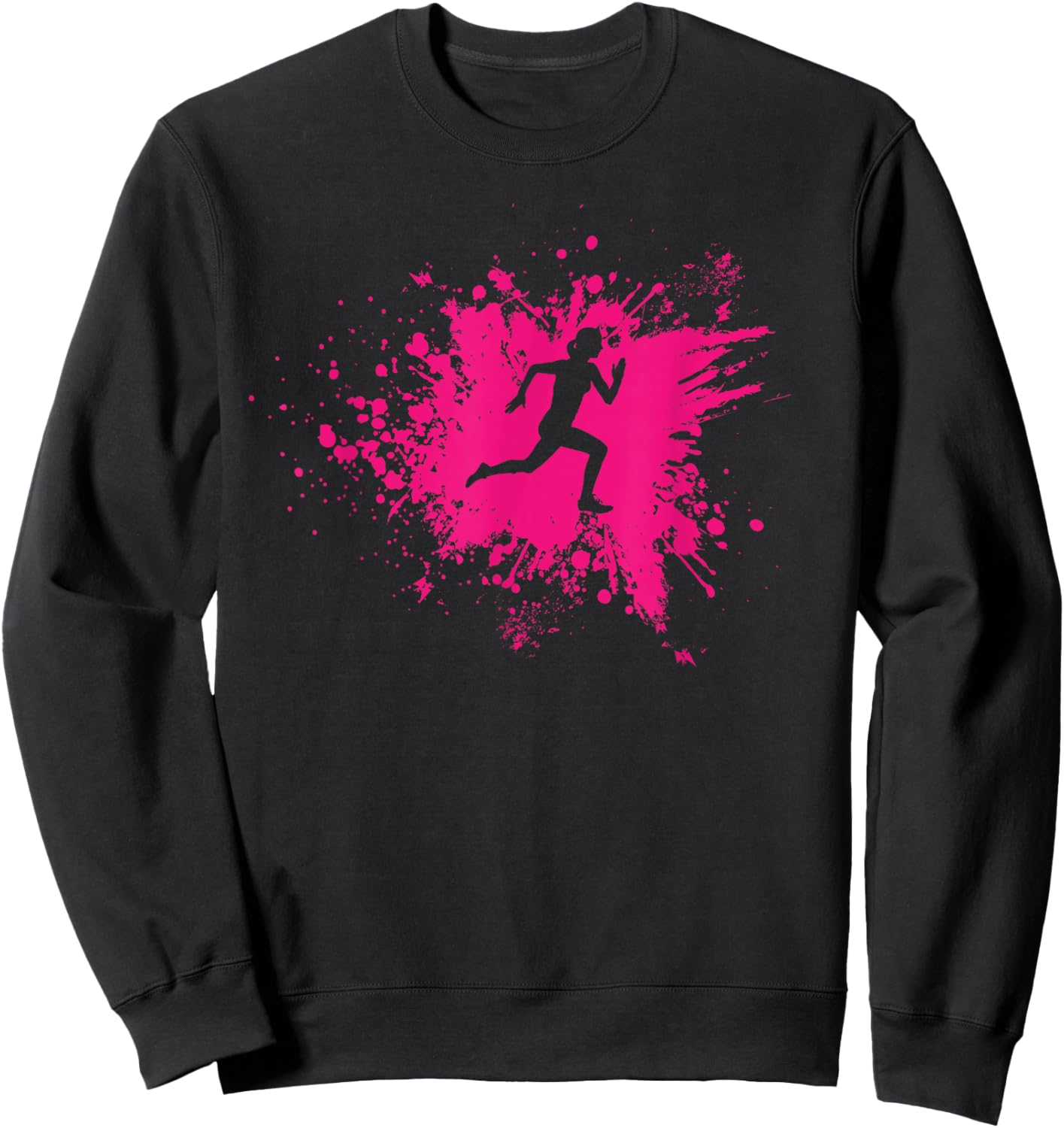 Running Girl Funny Runner Sweatshirt - Sweatshirt | Black