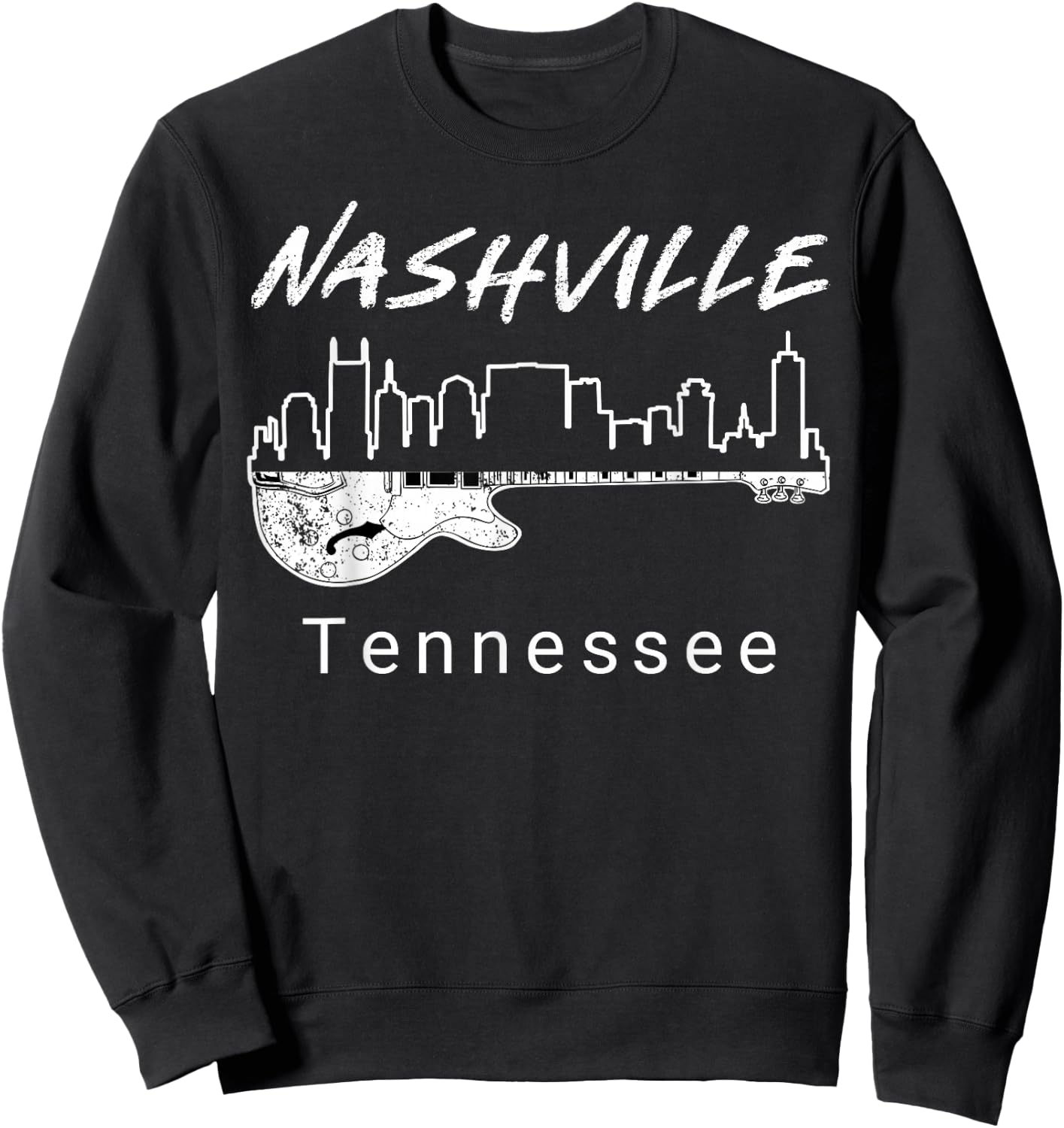 Souvenir Shirts from Nashville Tn Guitar Nashville Gifts Sweatshirt - Sweatshirt | Black