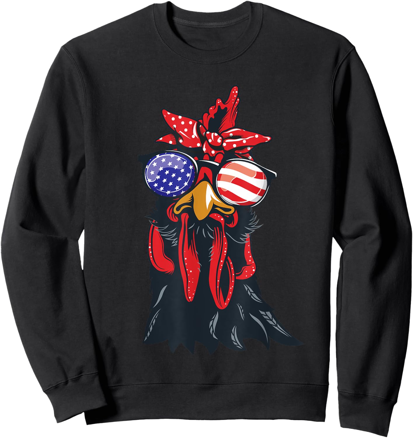 Chicken 4th of July Shirt Chicken-Lover American USA Flag Sweatshirt - Sweatshirt | Black