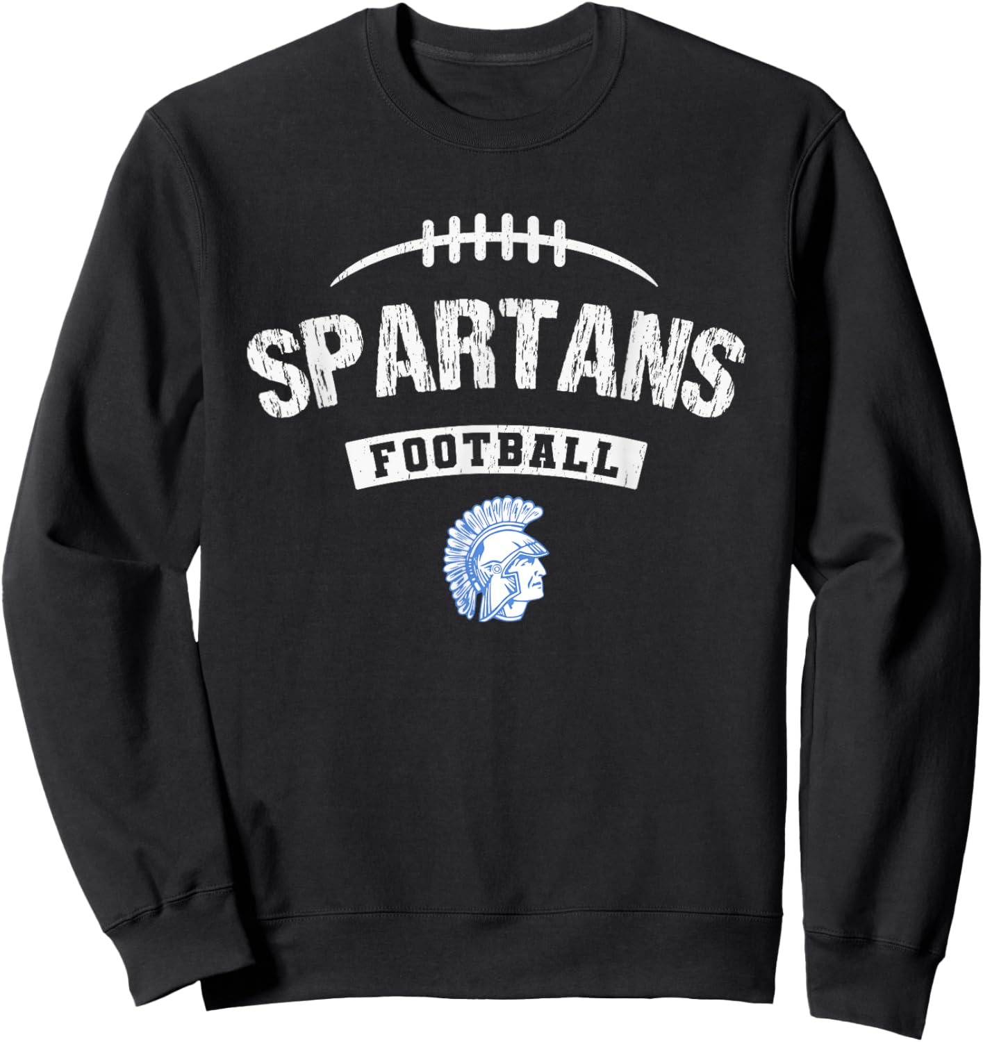 Lake Forest Spartans Logo Football Distressed HS Sweatshirt - Sweatshirt | Black