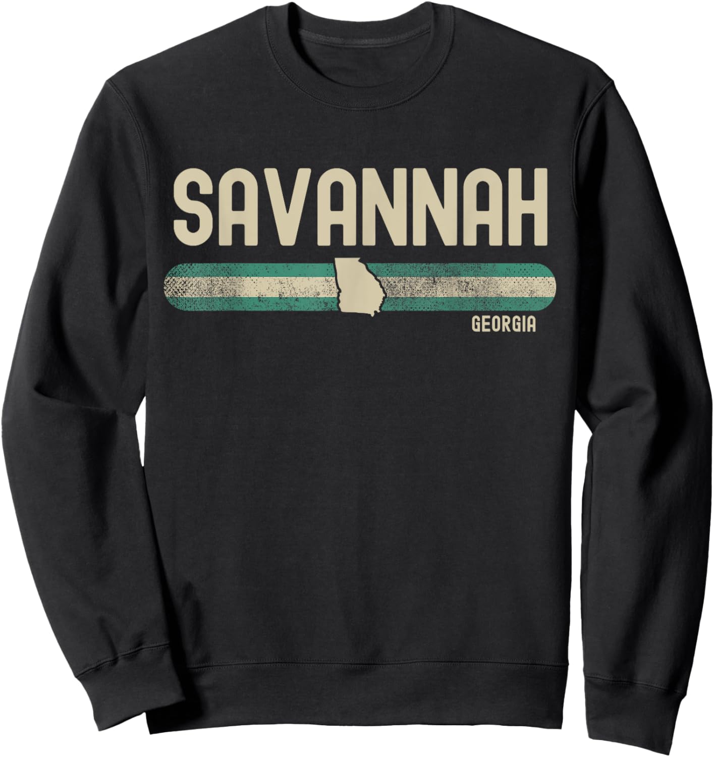 Savannah GA | Georgia | Travel & 80s Style Sweatshirt - Sweatshirt | Black