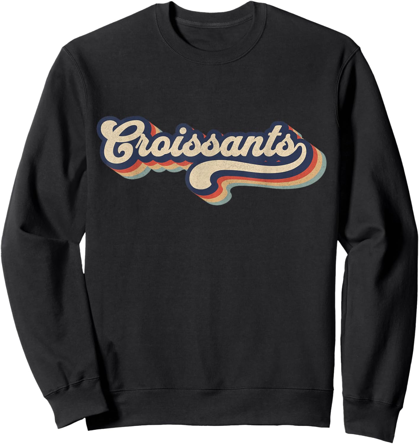 Retro Vintage Croissants - Baking Lover Croissants Lover Sweatshirt - Sweatshirt | Black