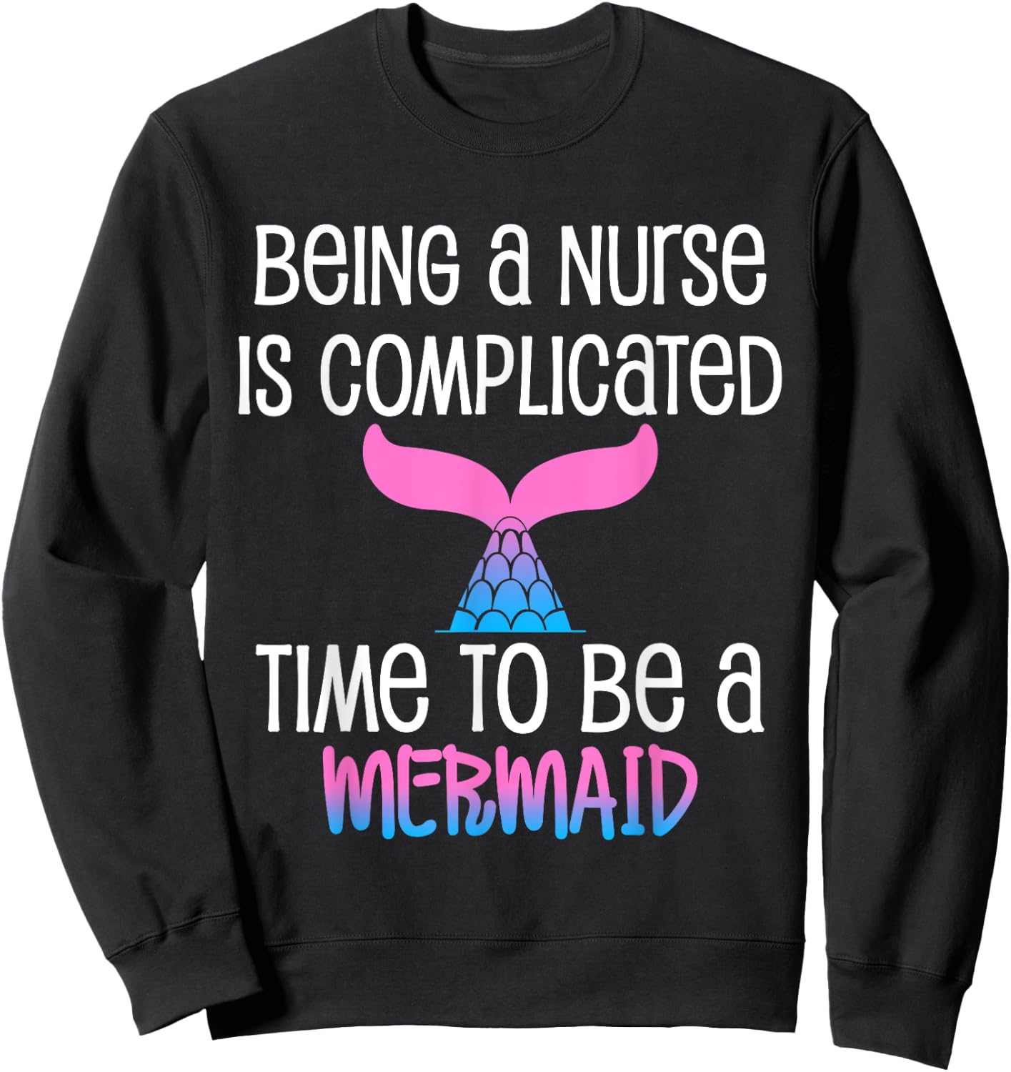 Cute School Nurse Shirt Mermaid Nurse Sweatshirt - Sweatshirt | Black