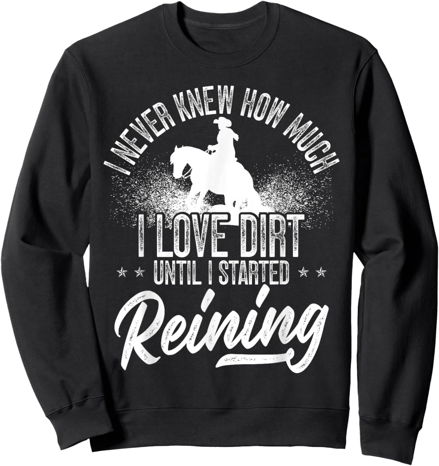 Sliding Stop Reining Horse Equestrian Western Riding Sweatshirt - Sweatshirt | Black