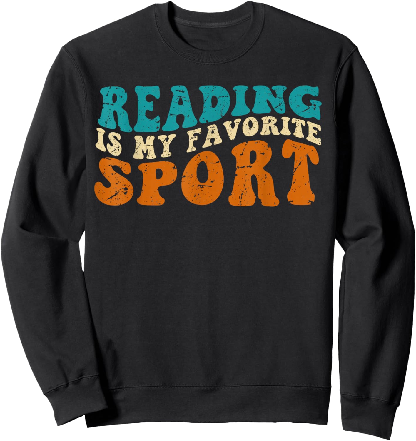 Reading Is My Favorite Sport Basketball vintage Sweatshirt - Sweatshirt | Black