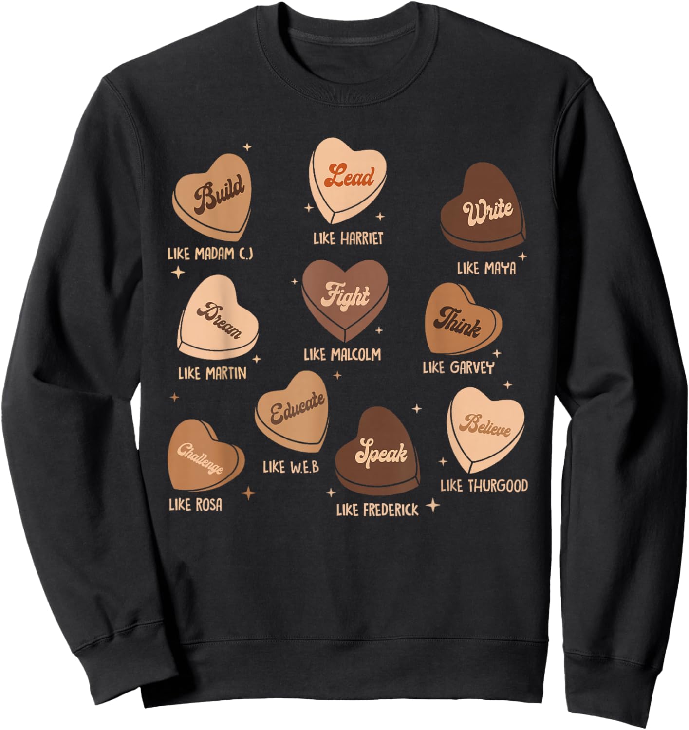 Candy Heart Martin Lead Like Harriet Black History Month Sweatshirt - Sweatshirt | Black