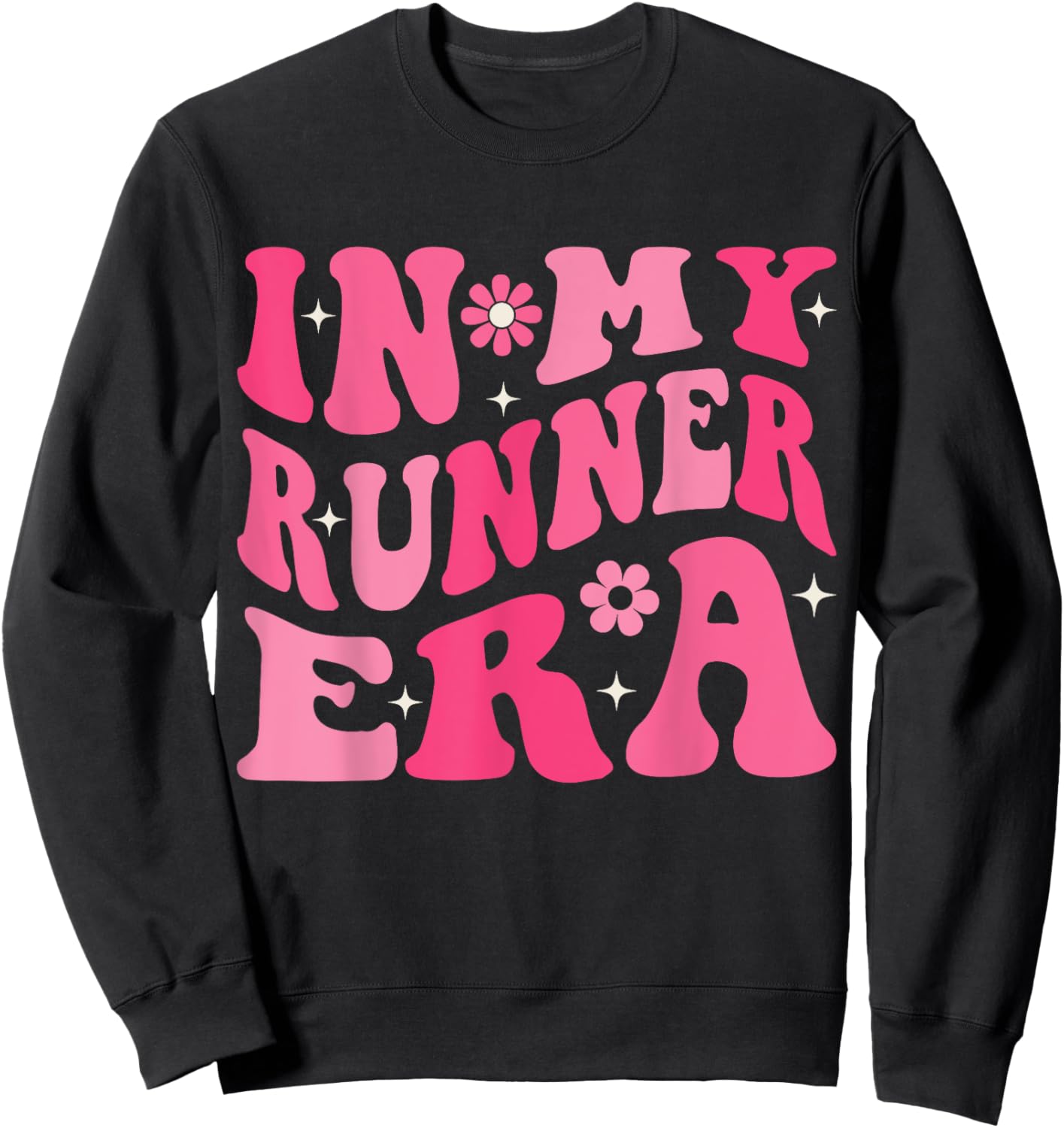 In My Runner Era Funny Running Marathon Groovy Running Mom Sweatshirt - Sweatshirt | Black