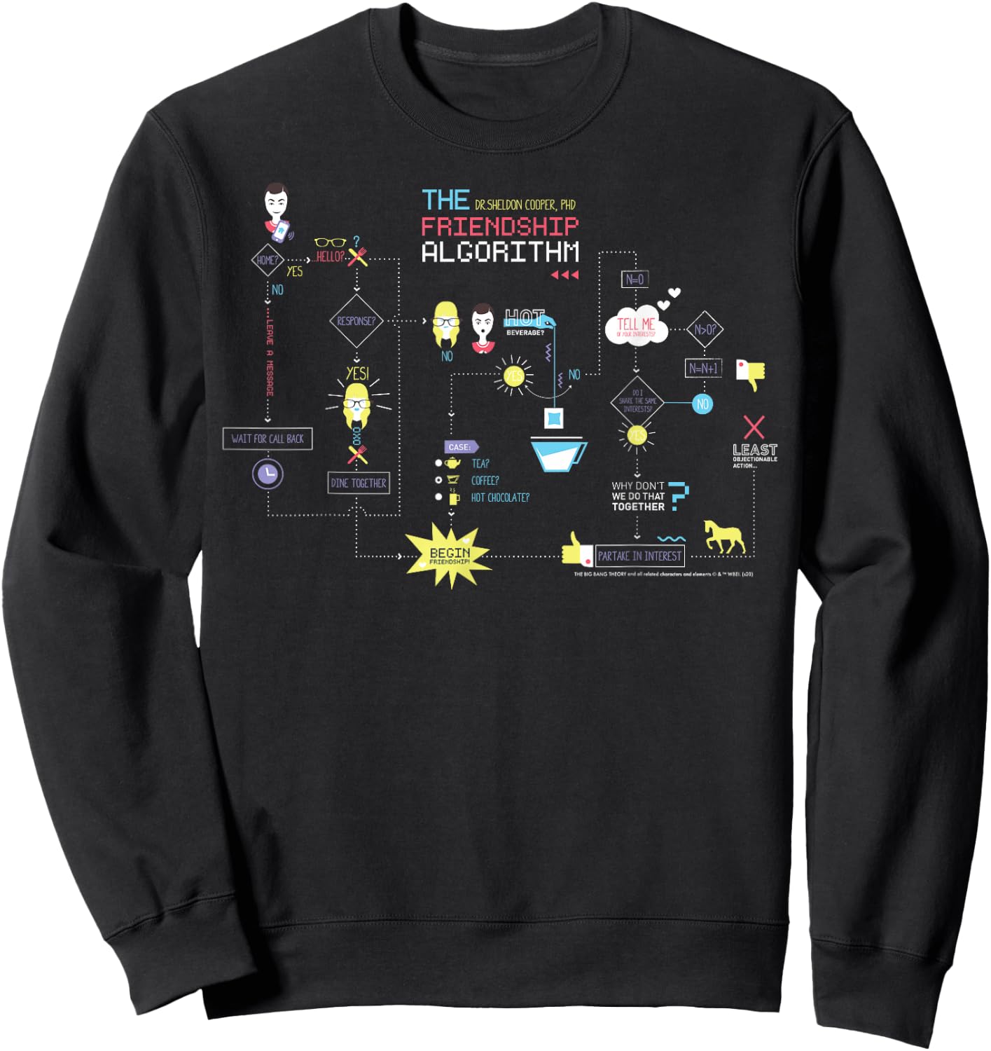 The Big Bang Theory Sheldon's Friendship Algorithm Sweatshirt - Sweatshirt | Black
