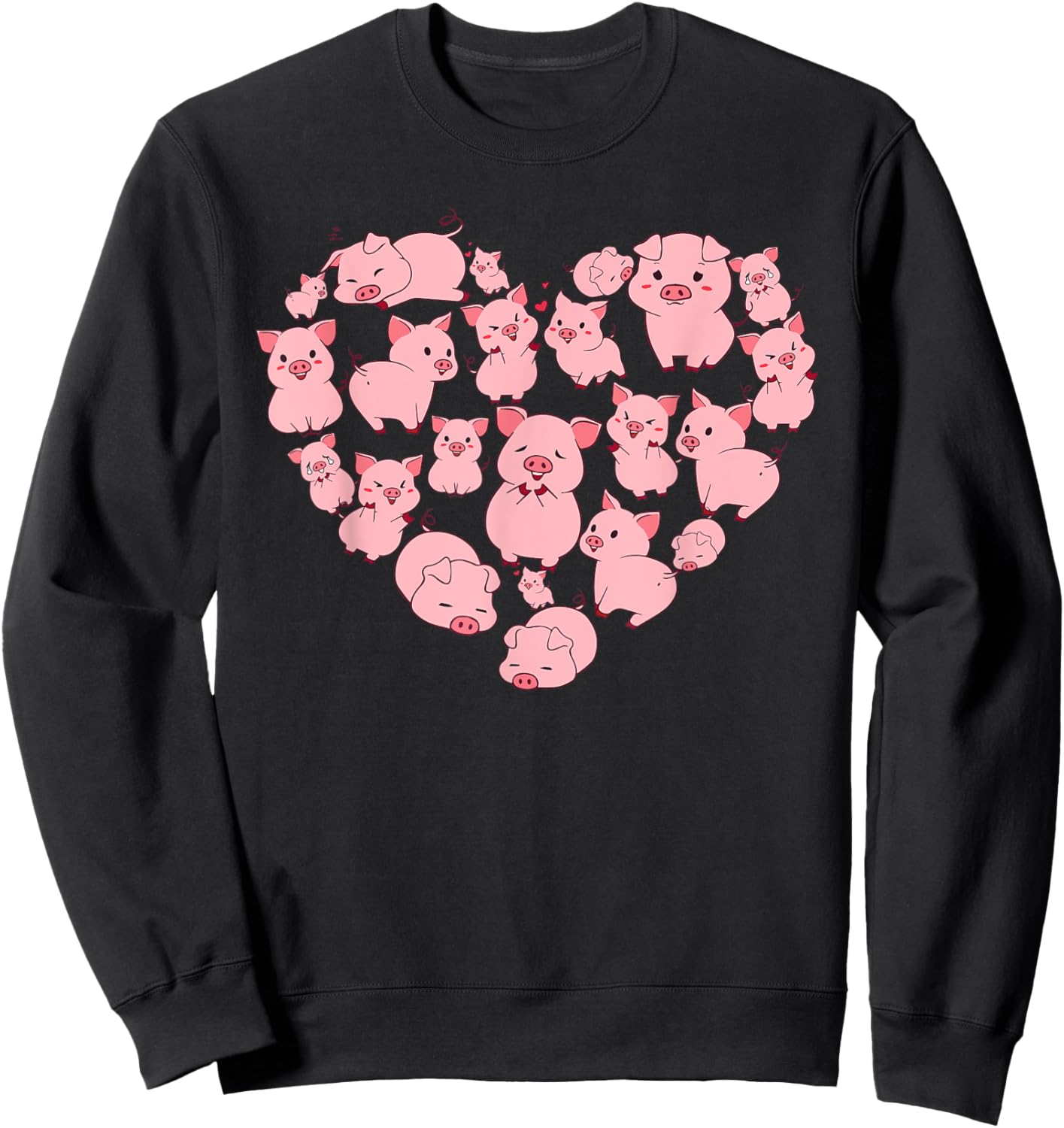 Cool Pig Art Girls Unique Pig Animal Pig Lover Sweatshirt - Sweatshirt | Black