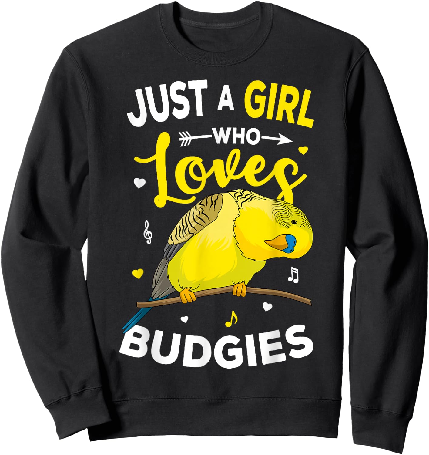 Just A Girl Who Loves Budgies Parakeet Budgerigar Girls Gift Sweatshirt - Sweatshirt | Black