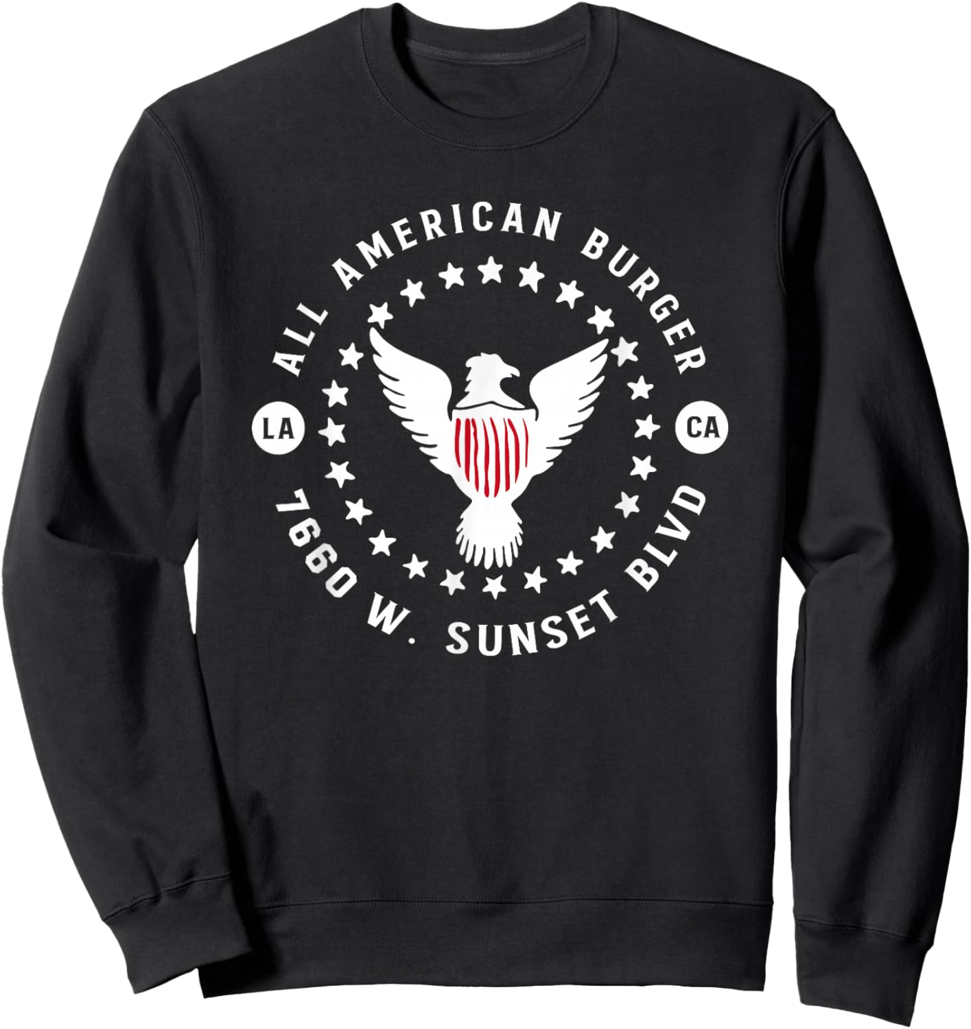 All American Burger Los Angeles, CA Vintage Restaurant Sweatshirt - Sweatshirt | Black