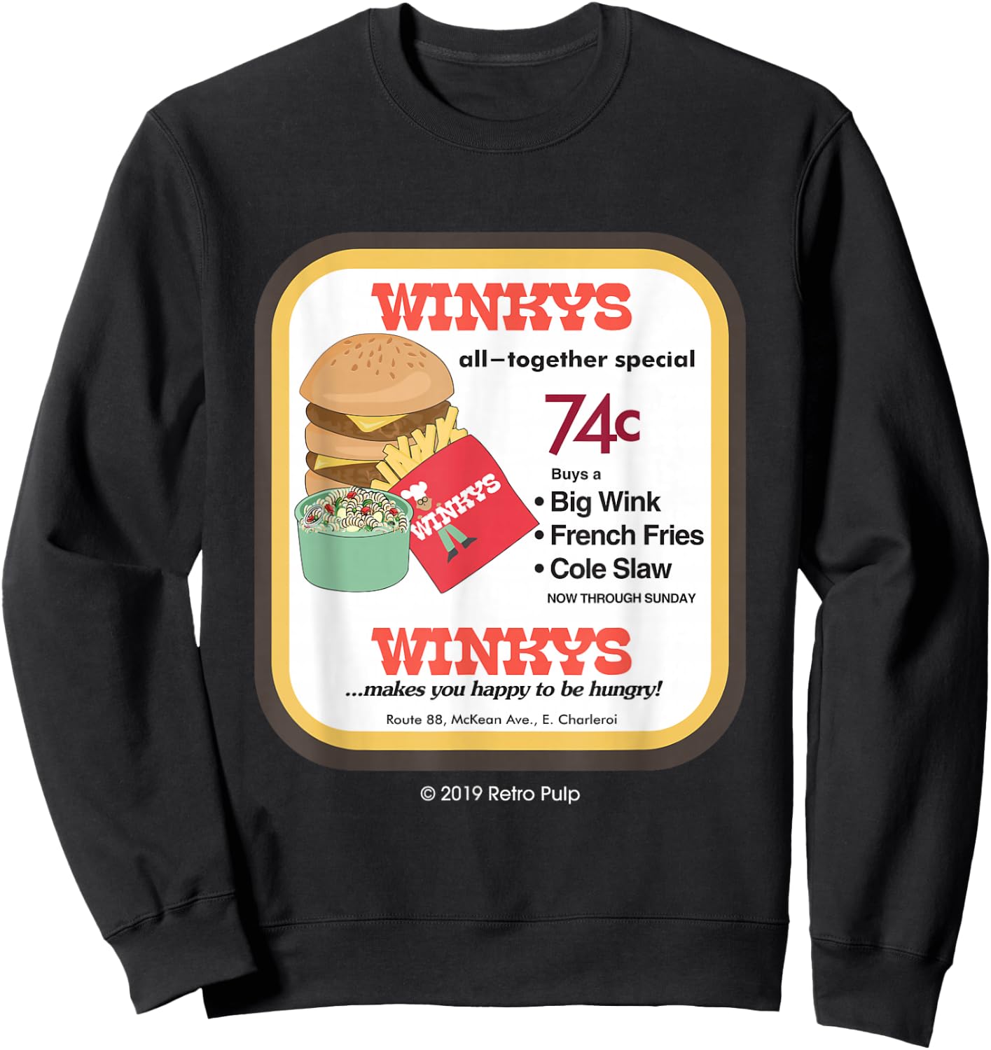 Winky's Hamburgers Winkys Pittsburgh Restaurant T Shir Sweatshirt - Sweatshirt | Black