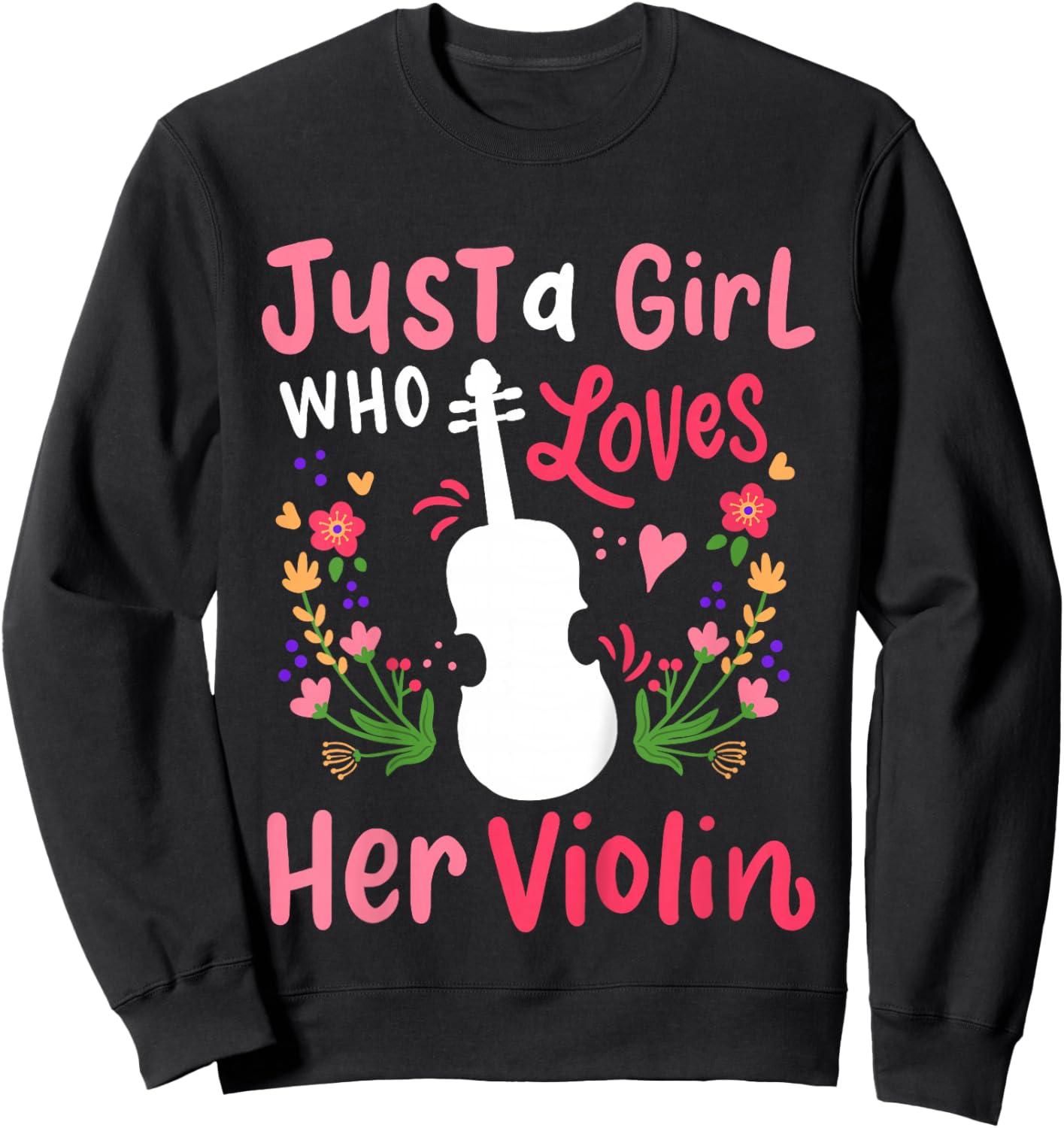 Kids Violin Violinist Just A Girl Who Loves Her Violin Sweatshirt - Sweatshirt | Black